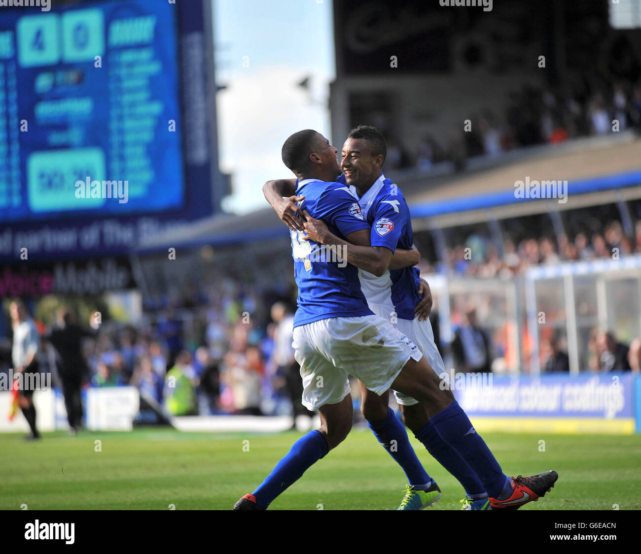 Birmingham City's Jesse Lingard (Right) celebrates his and City's 4th ...