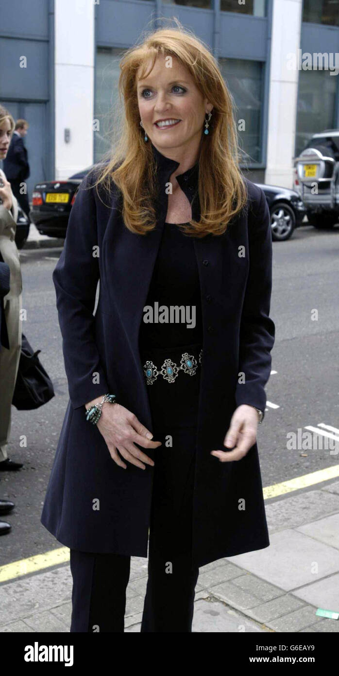 The Duchess of York arrives at The Halcyon Gallery, Mayfair where she