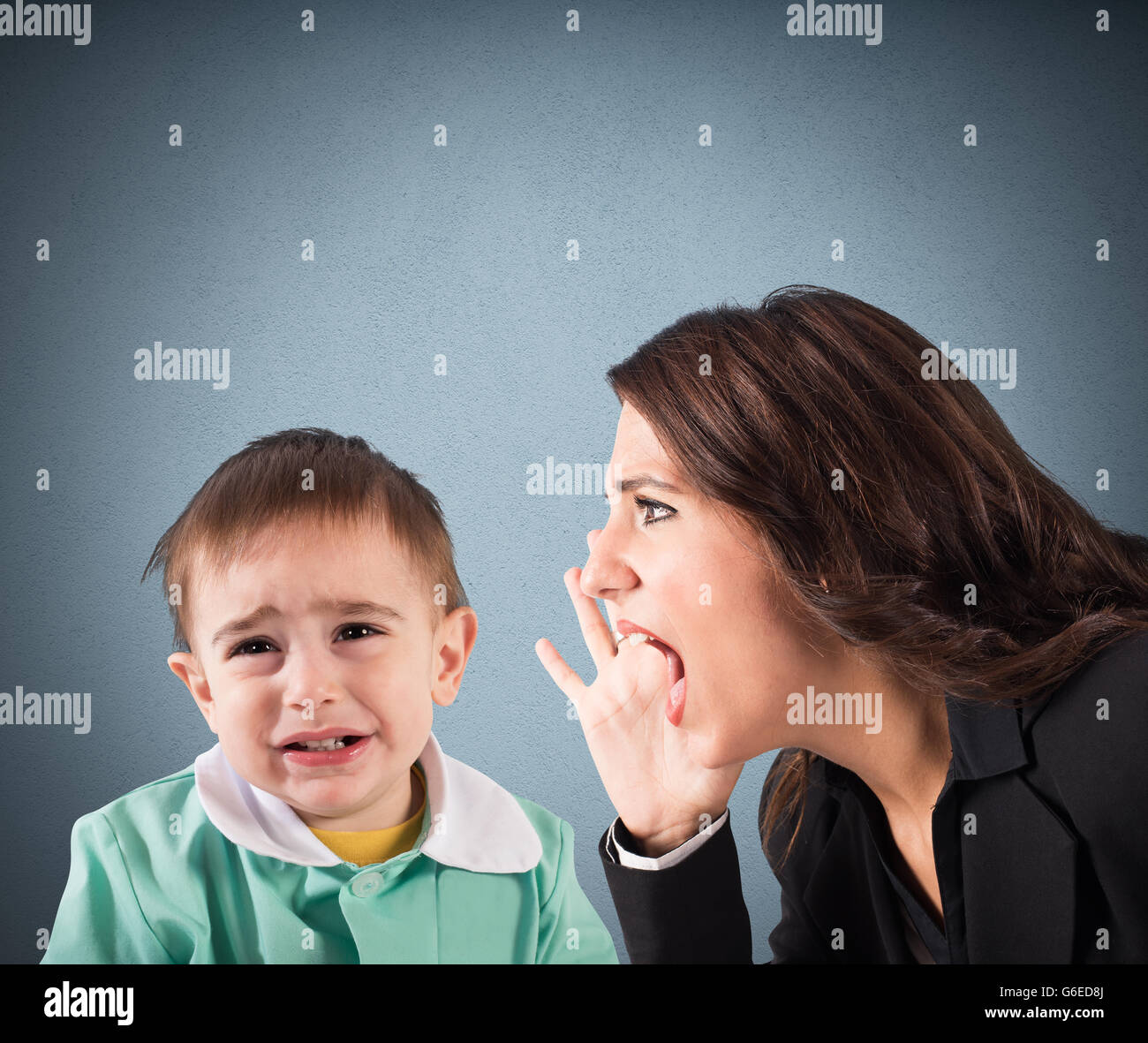 Scold a child Stock Photo