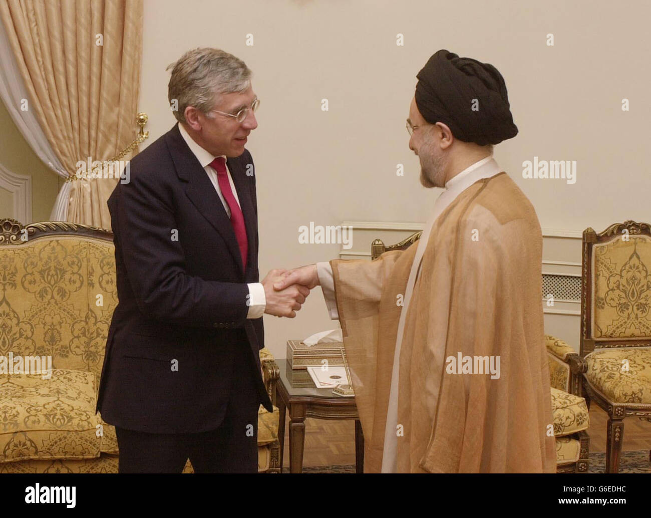 The Foreign Secretary Jack Straw (left) and President Khatami of Iran