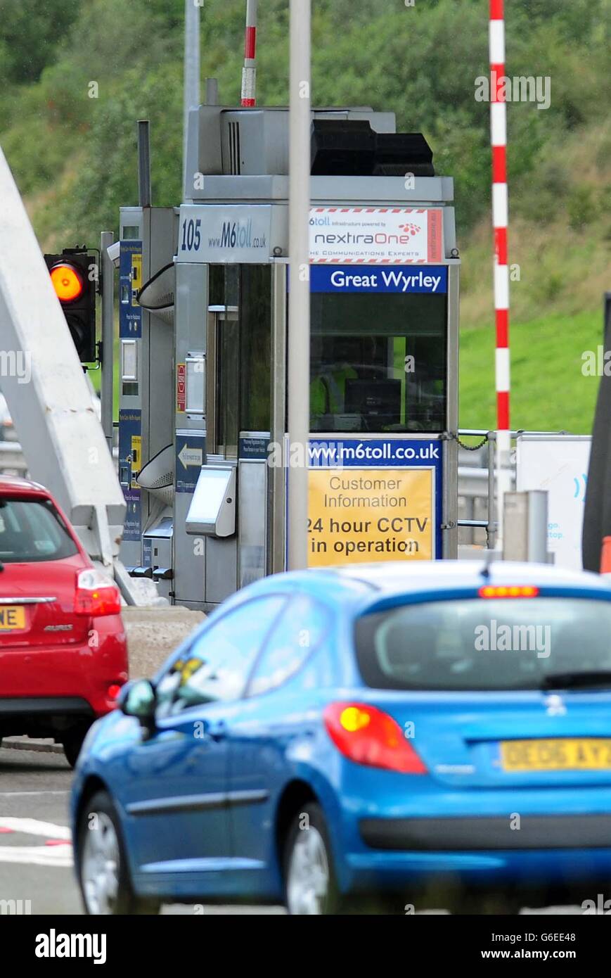 General view of Great Wyrley Toll Station on M6 Toll, Staffordshire. Stock Photo
