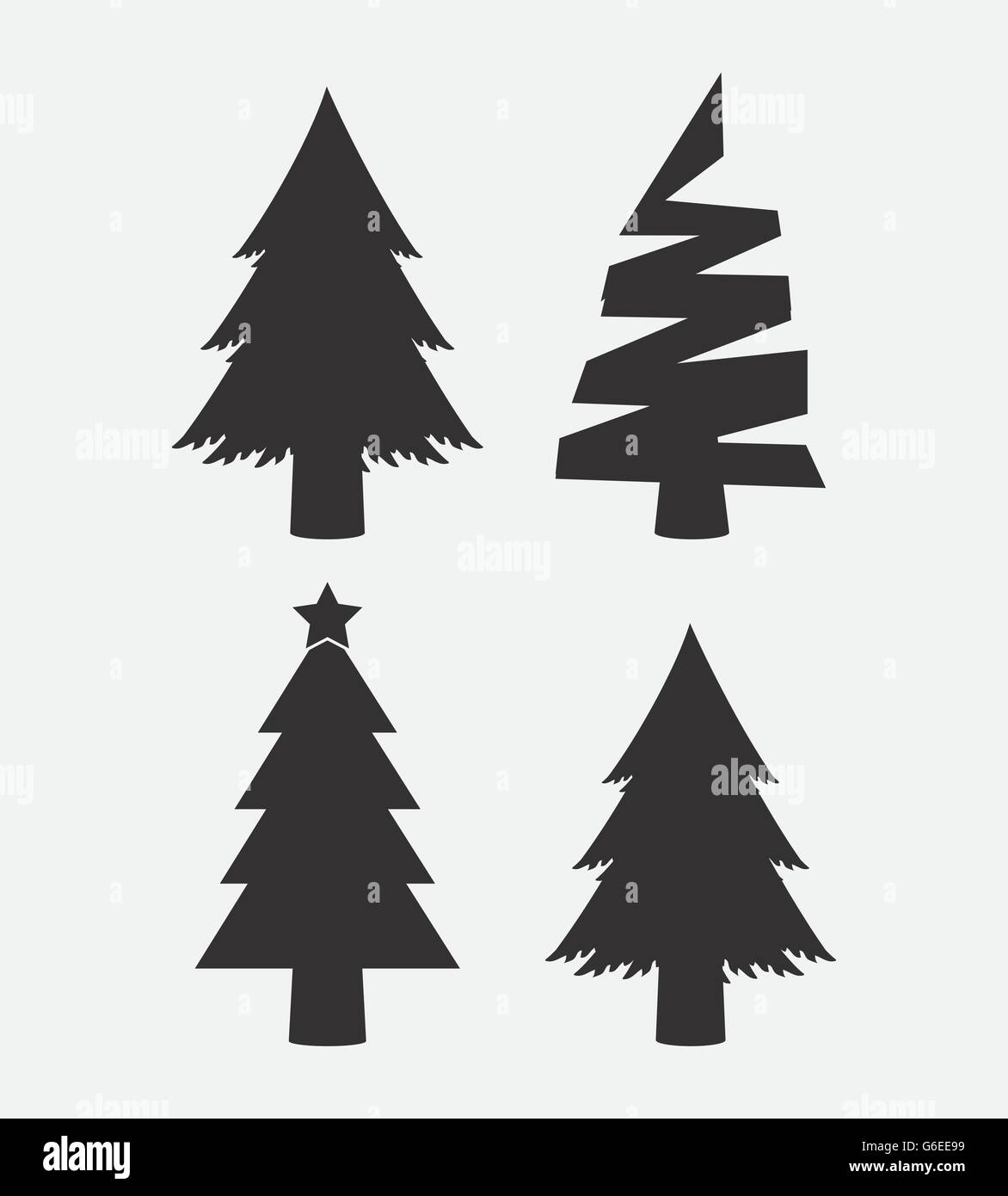 Pine trees icon set. Merry Christmas design. vector graphic Stock ...