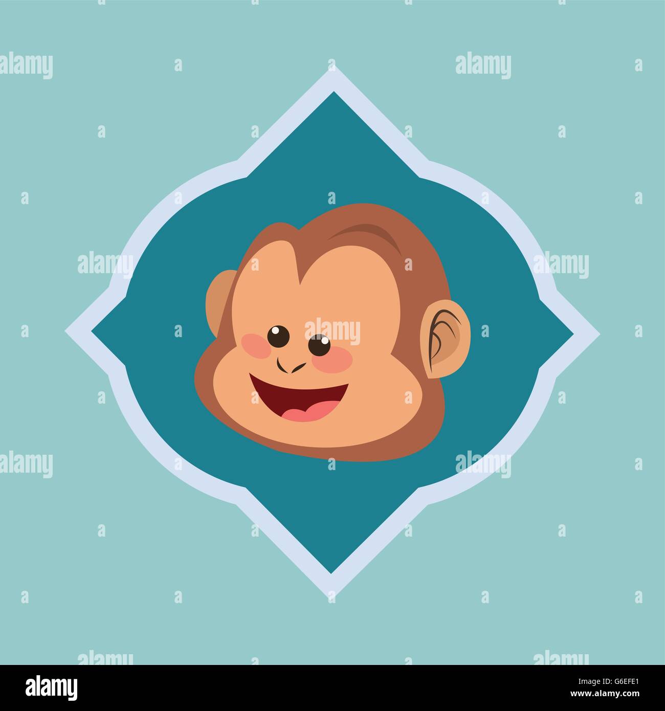 Animal design. monkey icon. Isolated illustration , vector Stock Vector ...