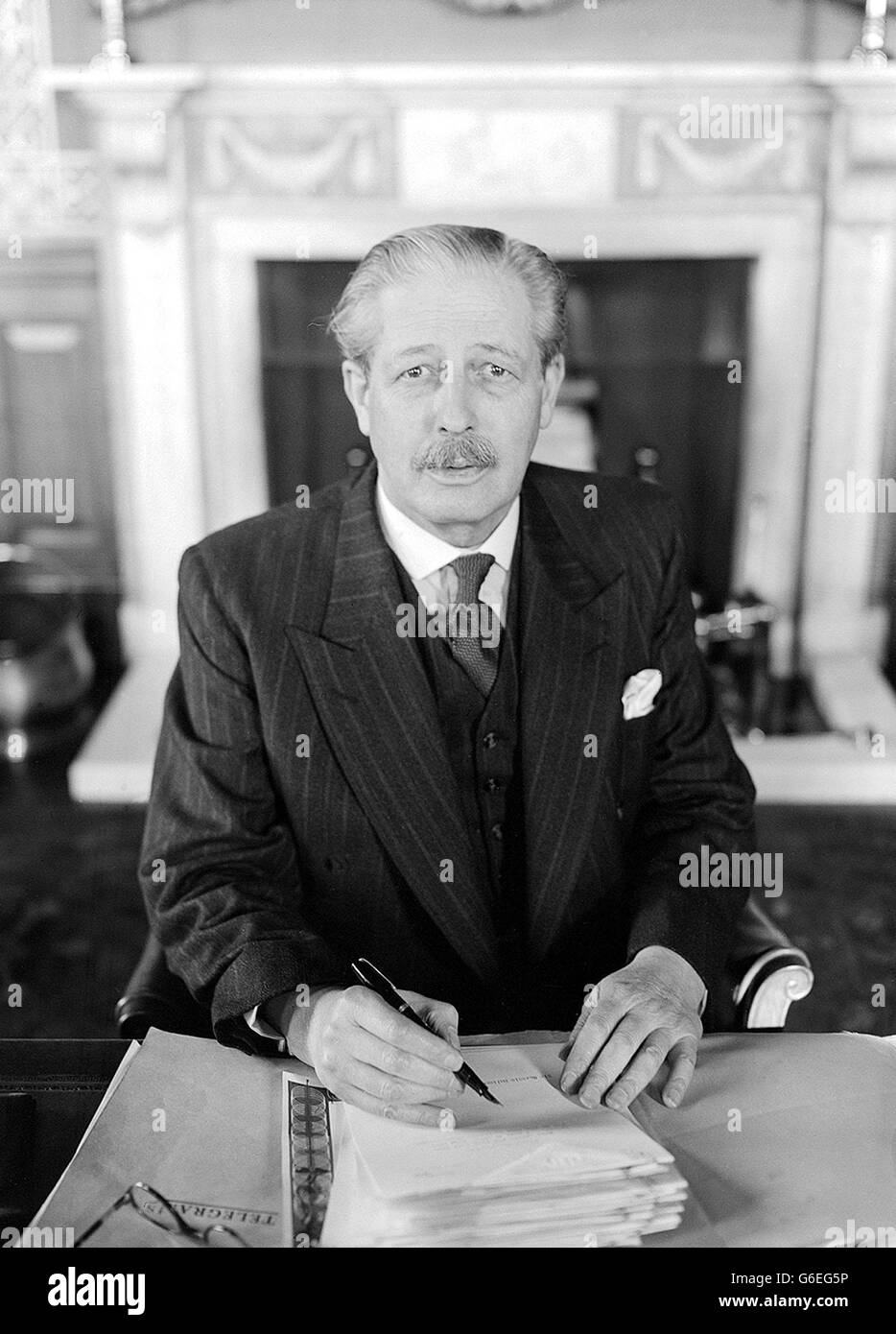 Harold MacMillan, Foreign Secretary. Harold MacMillan, Foreign Secretary. Stock Photo
