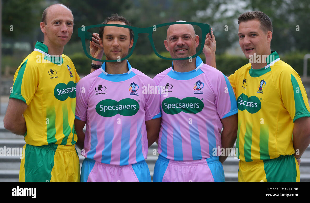 Rugby League Specsavers Launch Referee Kit MediaCity Stock Photo