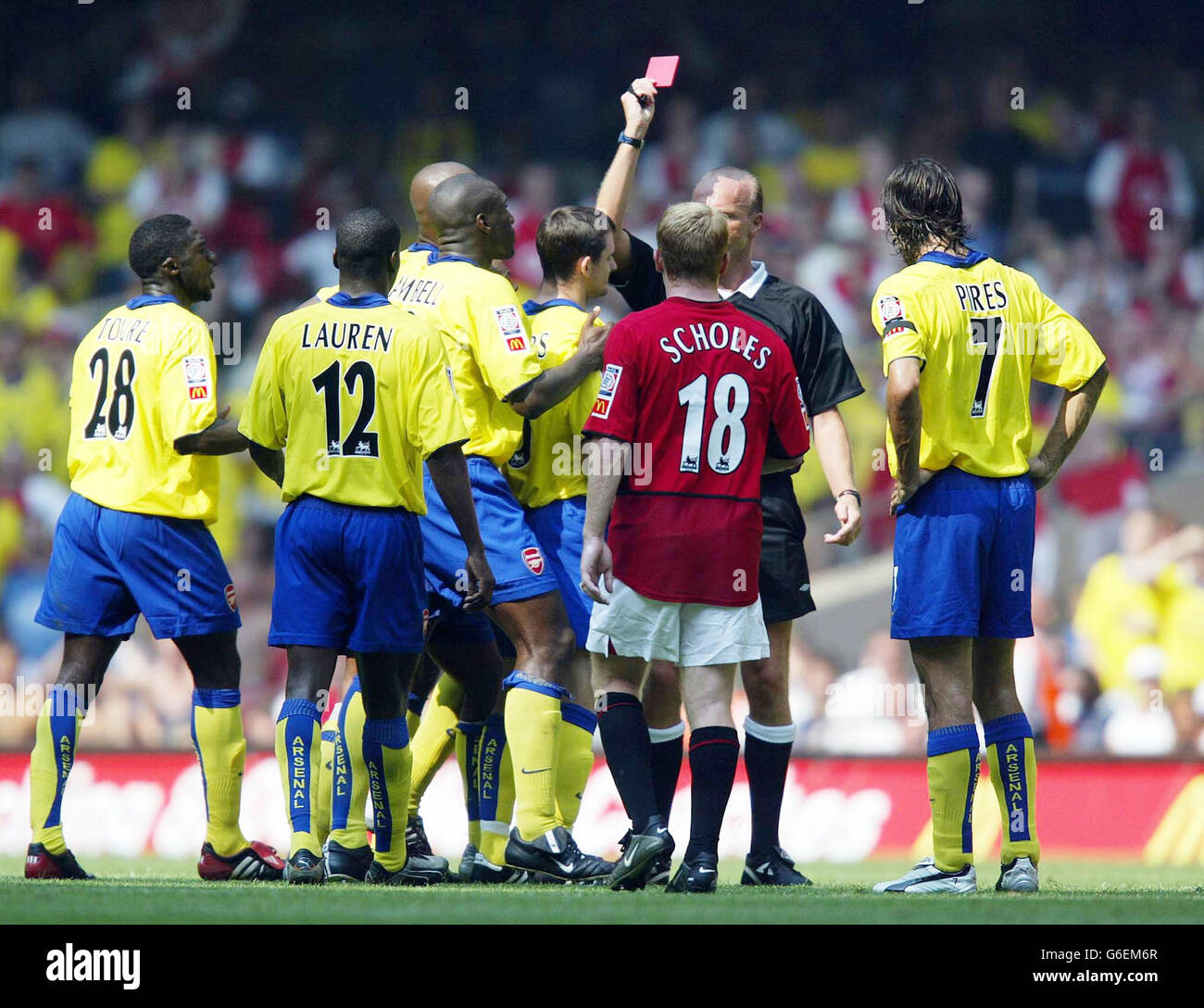 Referee shows red card during hi-res stock photography and images - Alamy
