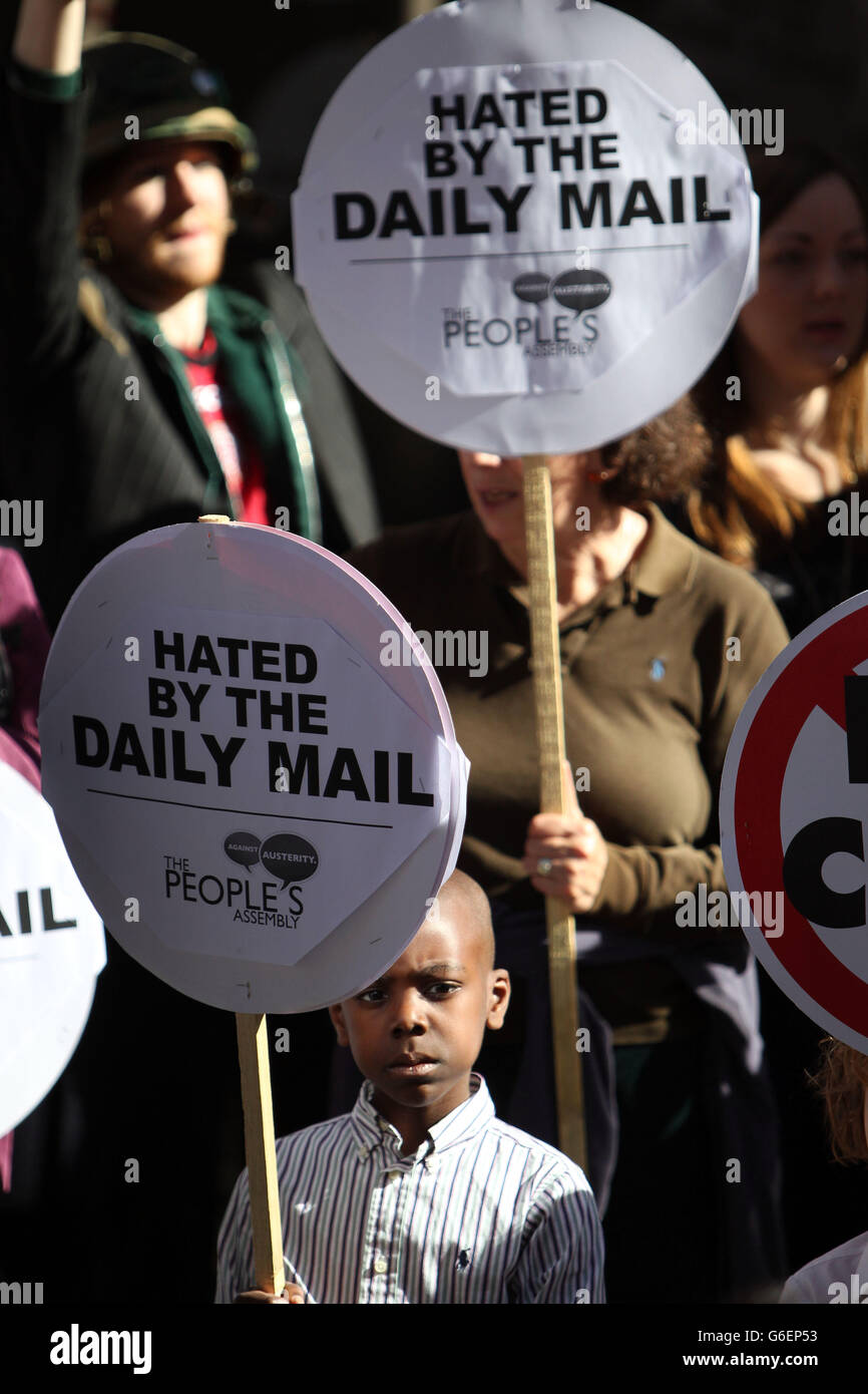 Protest outside Daily Mail headquarters Stock Photo