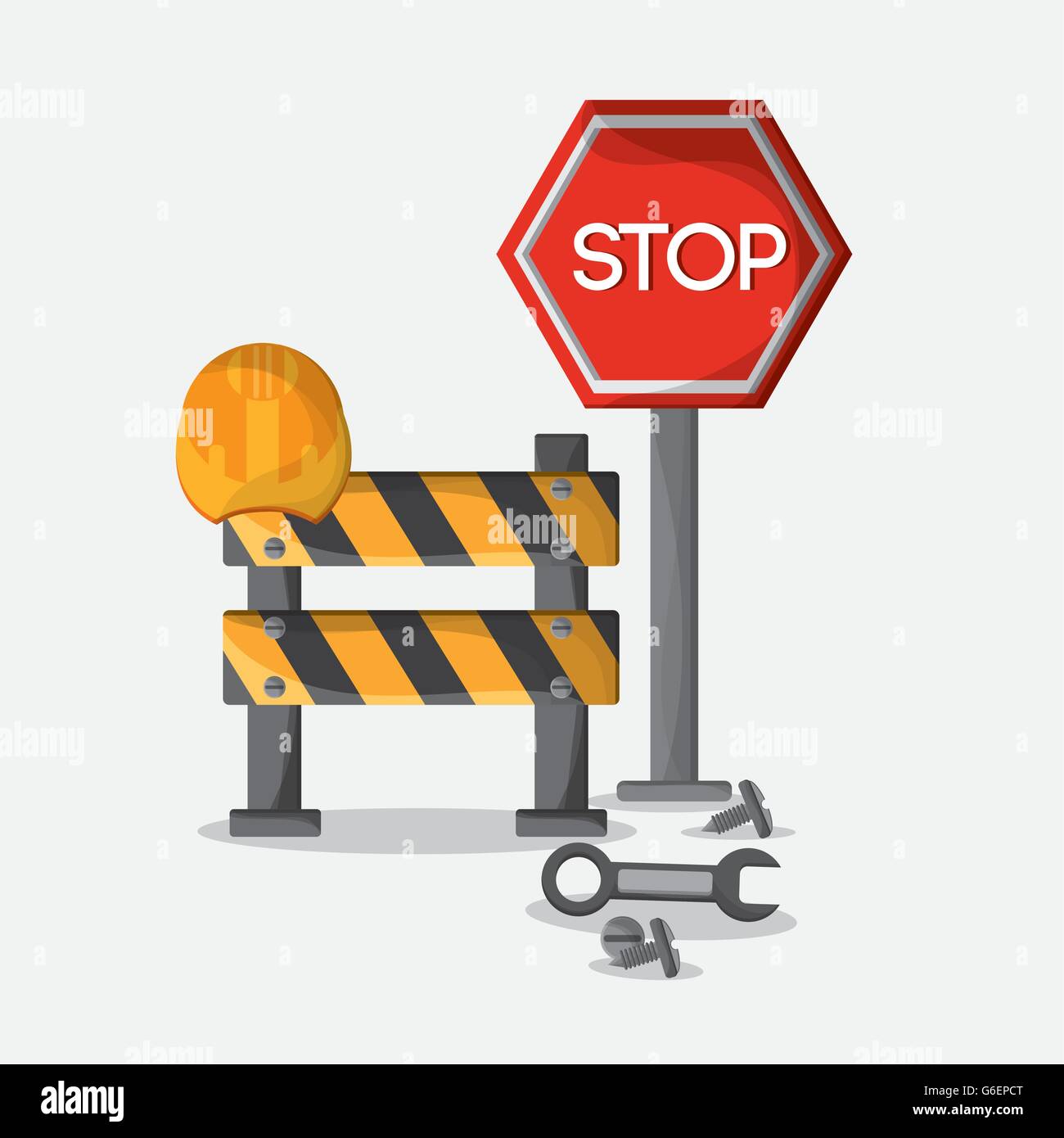 Stop sign barrier helmet tool hi-res stock photography and images - Alamy