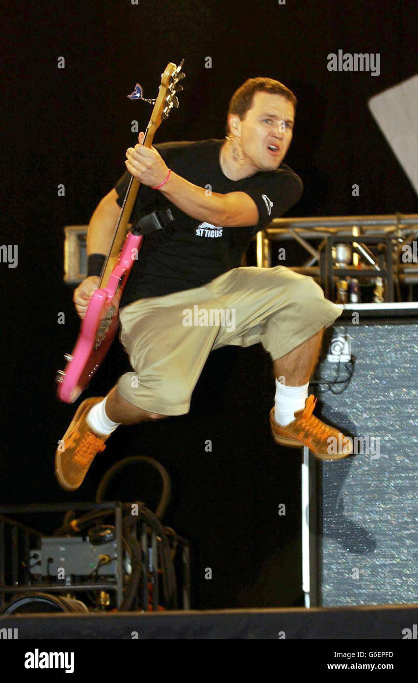 Mark Hoppus Performing on main stage reading festival hi-res stock photography and