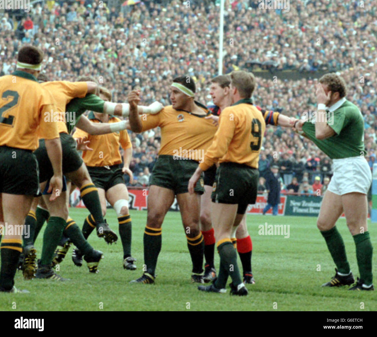 Ireland v Australia punch up Stock Photo - Alamy