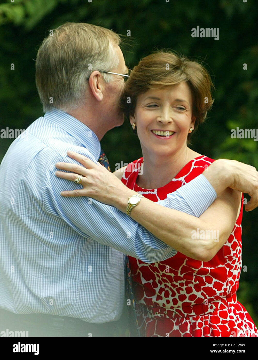 Jeffrey Archer with Mary after release Stock Photo