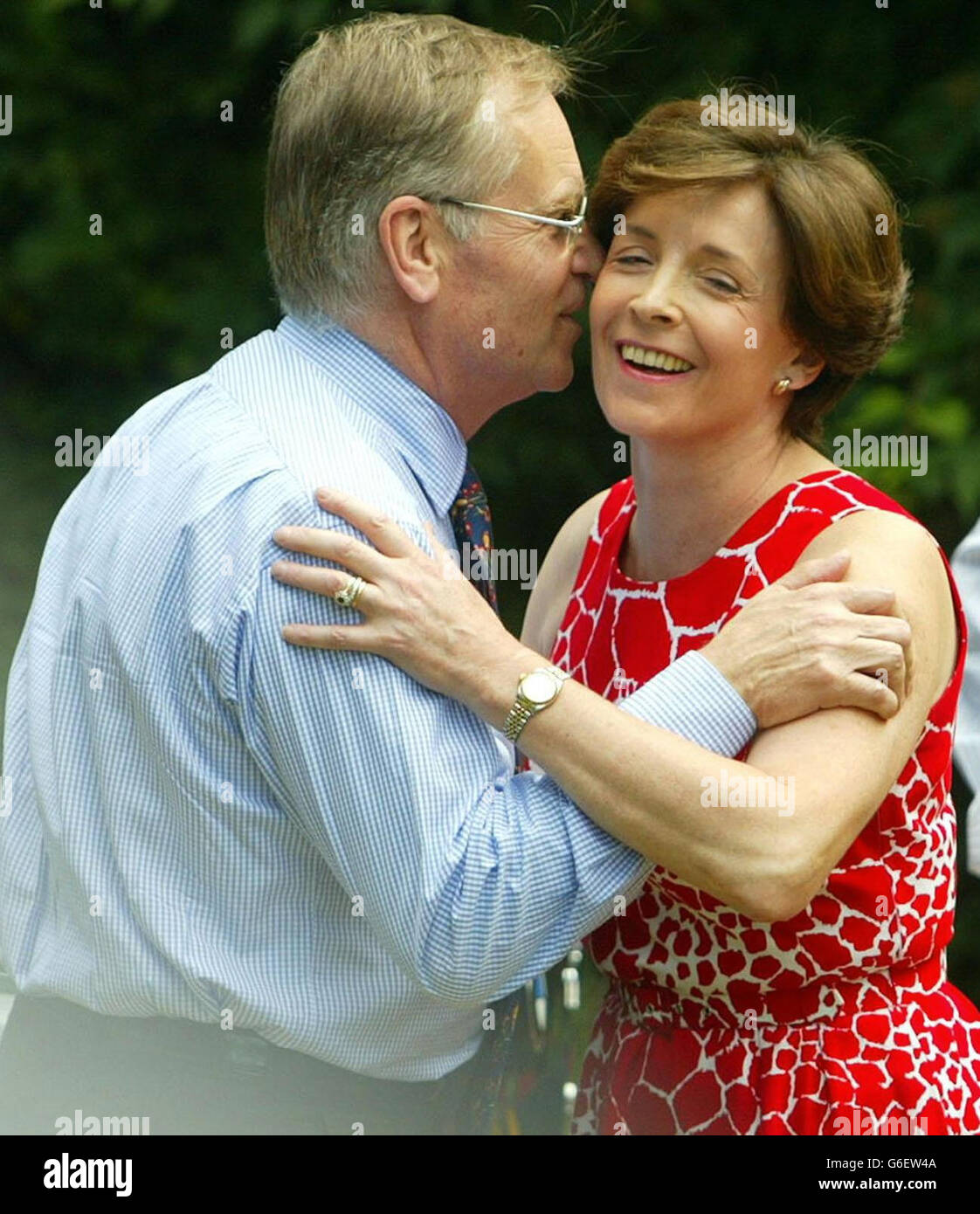 Jeffrey Archer with Mary after release Stock Photo