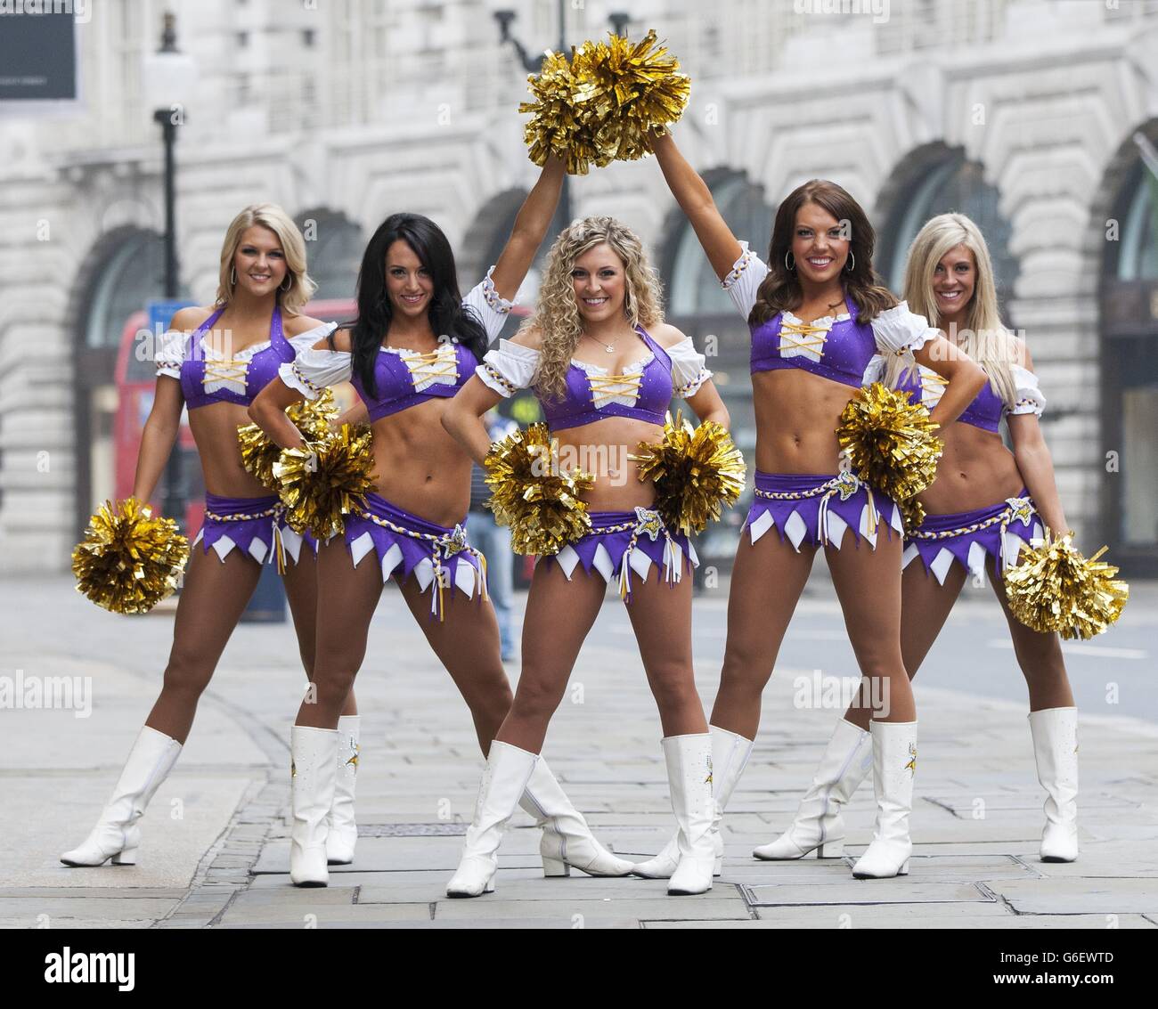 Minnesota Vikings cheerleaders on Regents Street Stock Photo - Alamy