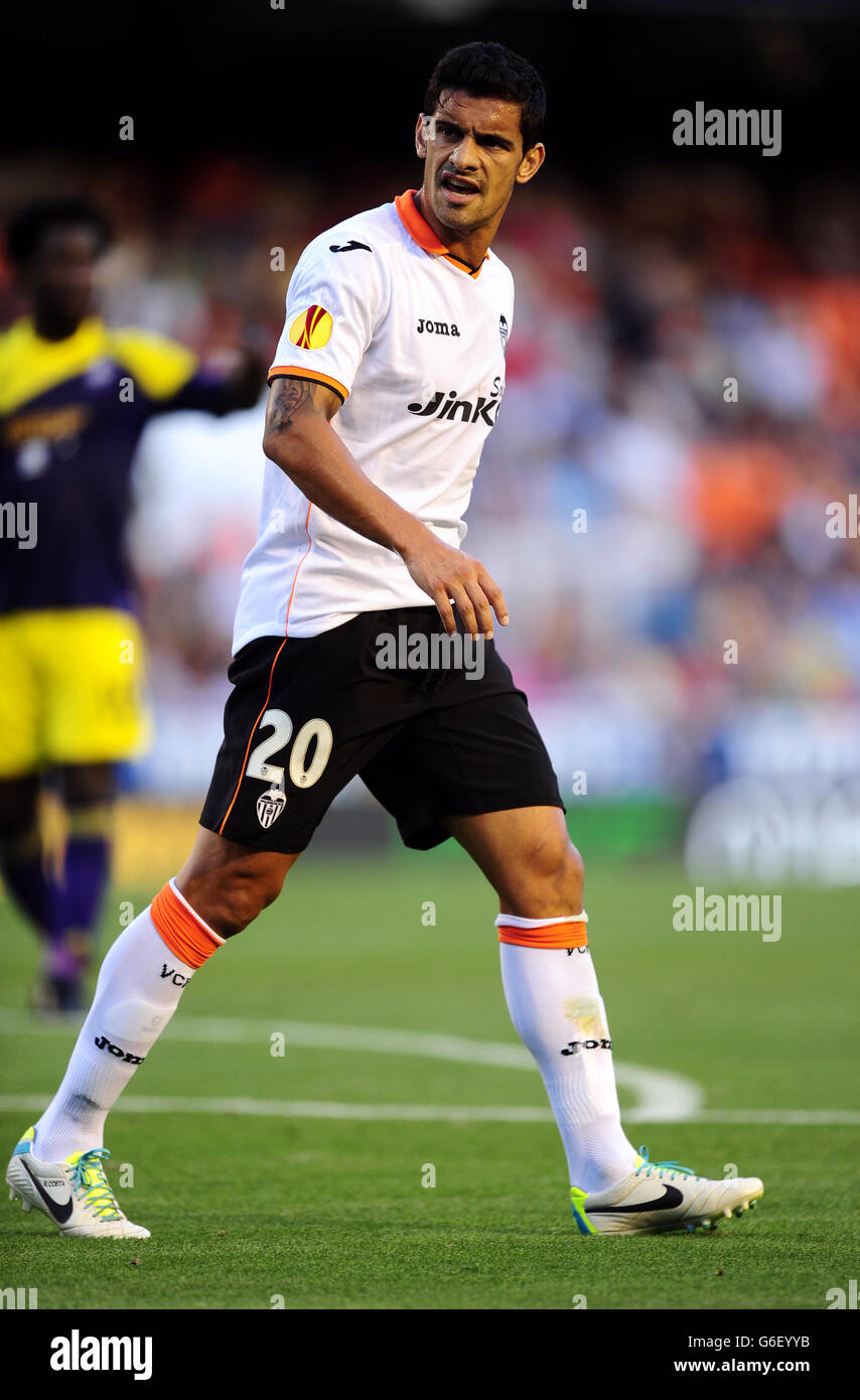 Soccer - UEFA Europa League - Group A - Valencia v Swansea City - Mestalla. Ricardo Costa, Valencia Stock Photo