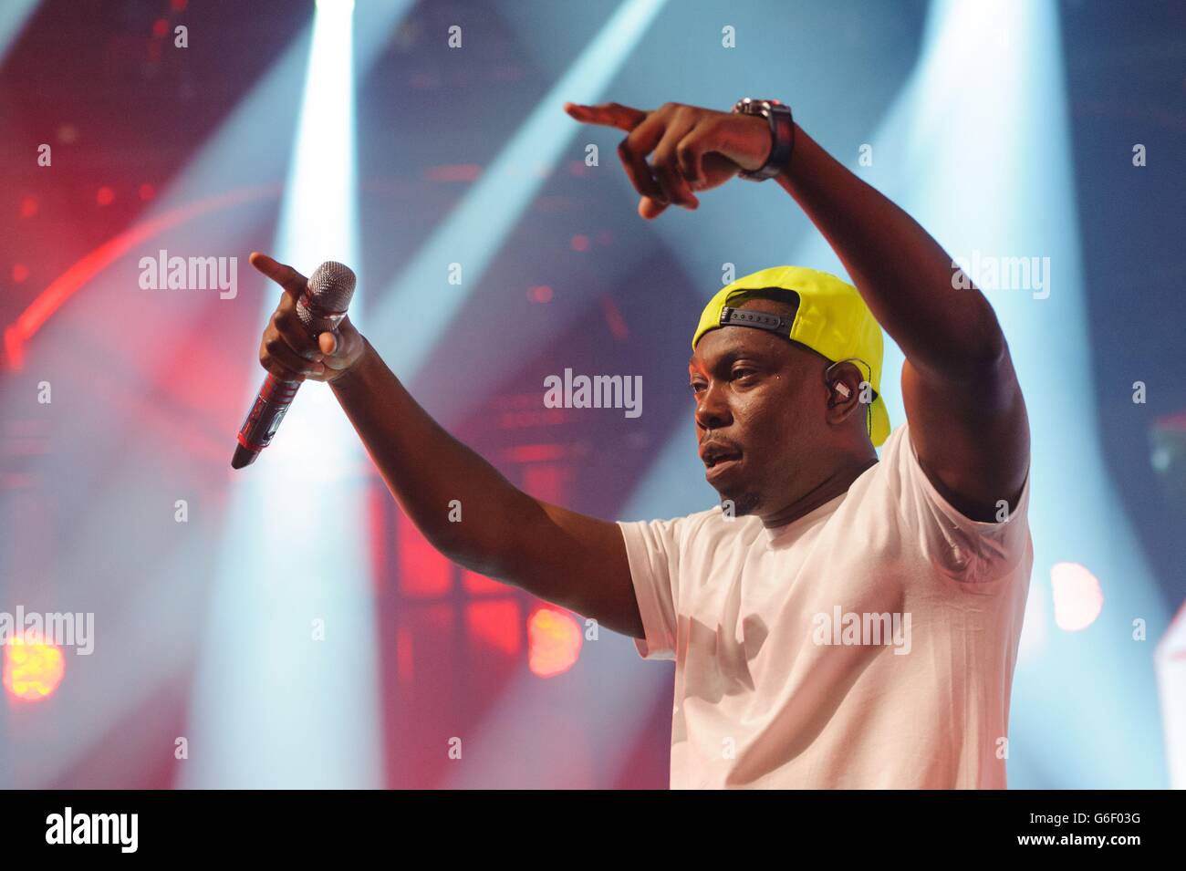 Dizzee Rascal performs as part of the iTunes Festival at the Roundhouse in Camden north London. Stock Photo