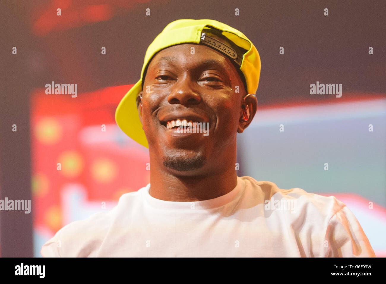 Dizzee Rascal performs as part of the iTunes Festival at the Roundhouse in Camden north London. Stock Photo