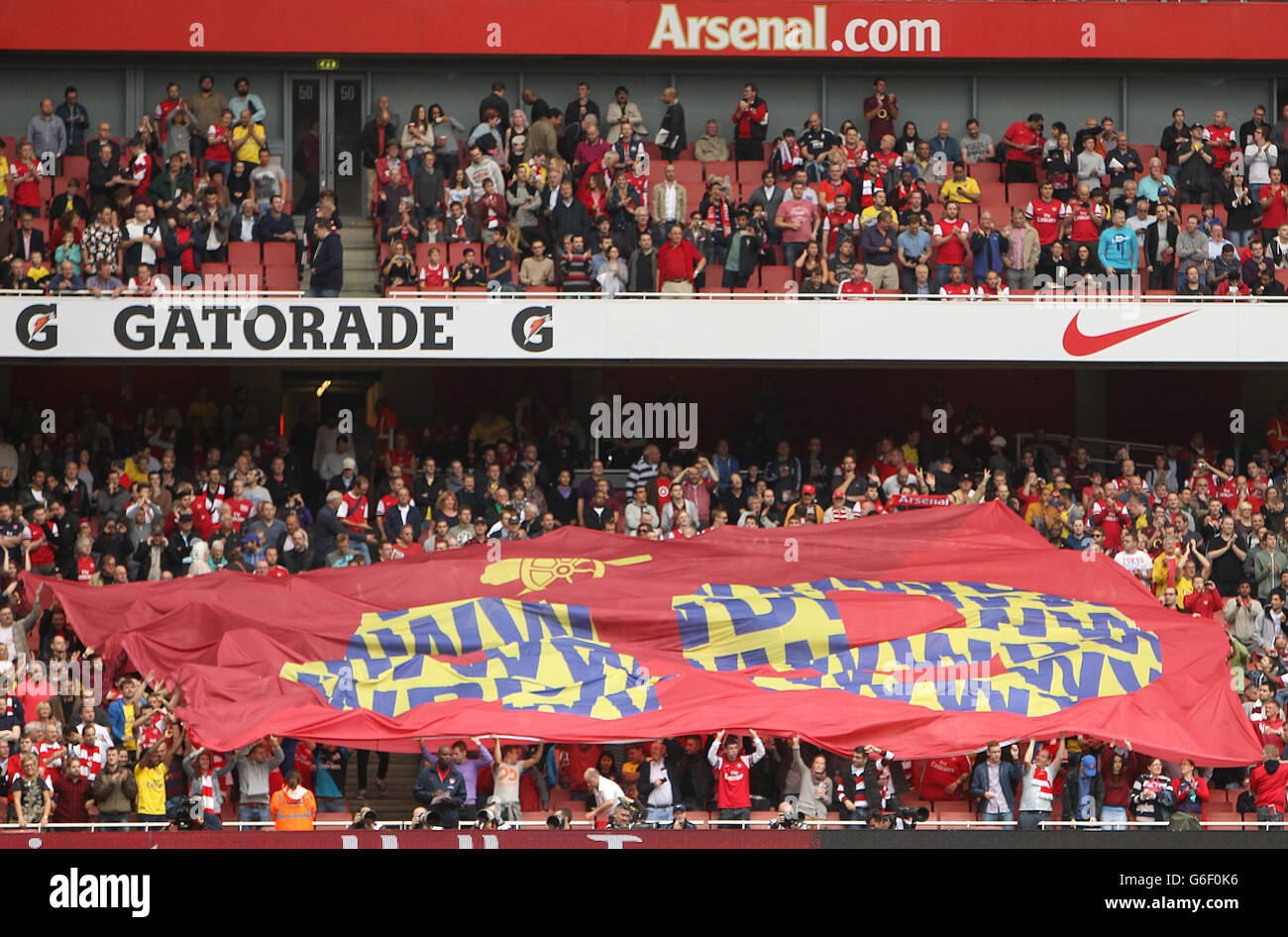 A banner in stands emirates stadium hi-res stock photography and images ...