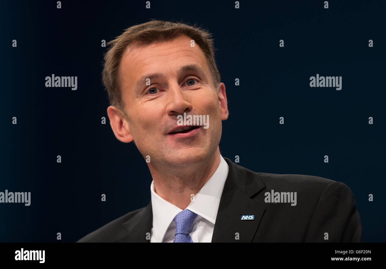 Secretary of State for Health Jeremy Hunt delivers his speech to ...