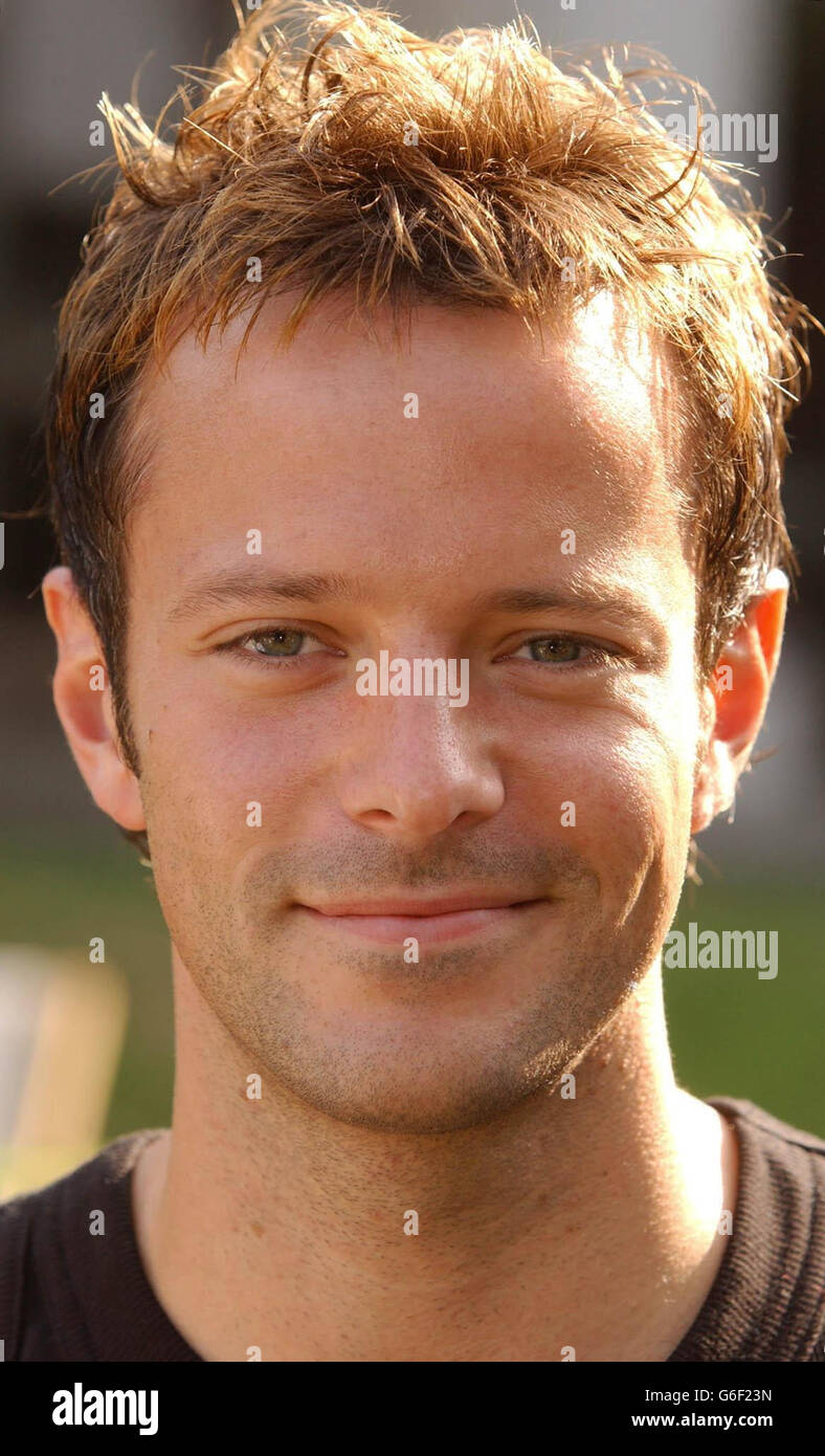 Fame Academy finalist Jamie Fox, 27, from Cardiff, during a photocall of all students together for the first time before beginning their training at the Academy house in Highgate, North London. Stock Photo