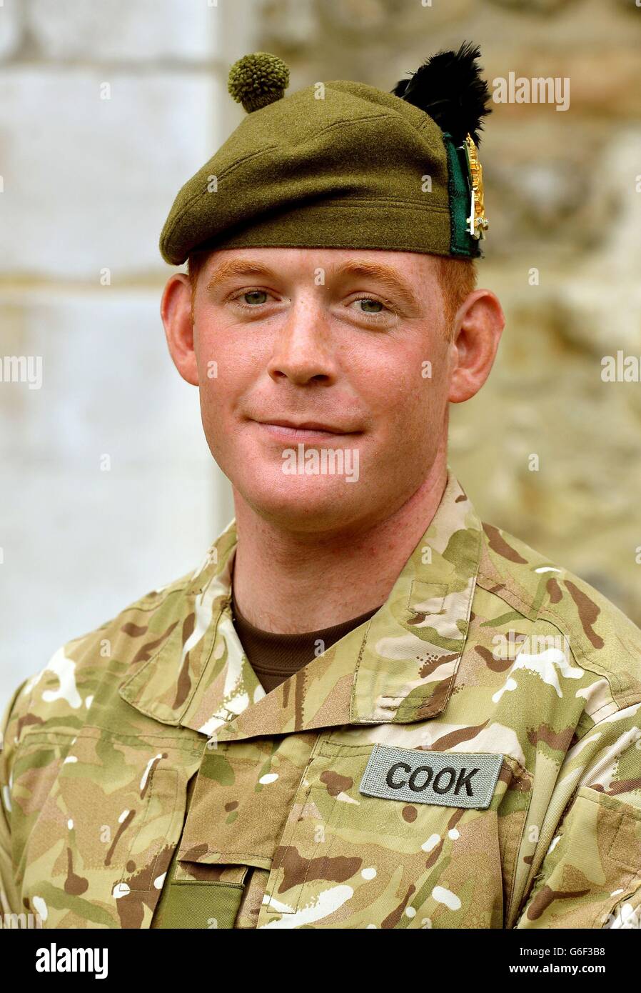 Cpl Richard Cook of the Royal Regiment of Scotland who has been mentioned in dispatches, ahead of the full Operational Honours List 41 that will be published in the London Gazette on Friday. Stock Photo