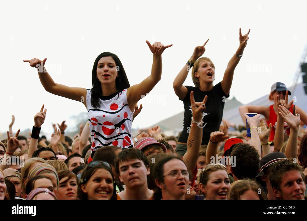 Crowd at the Carling Reading Festival. The crowd watching The Streets performing on the Main Stage at the Reading Festival. Stock Photo