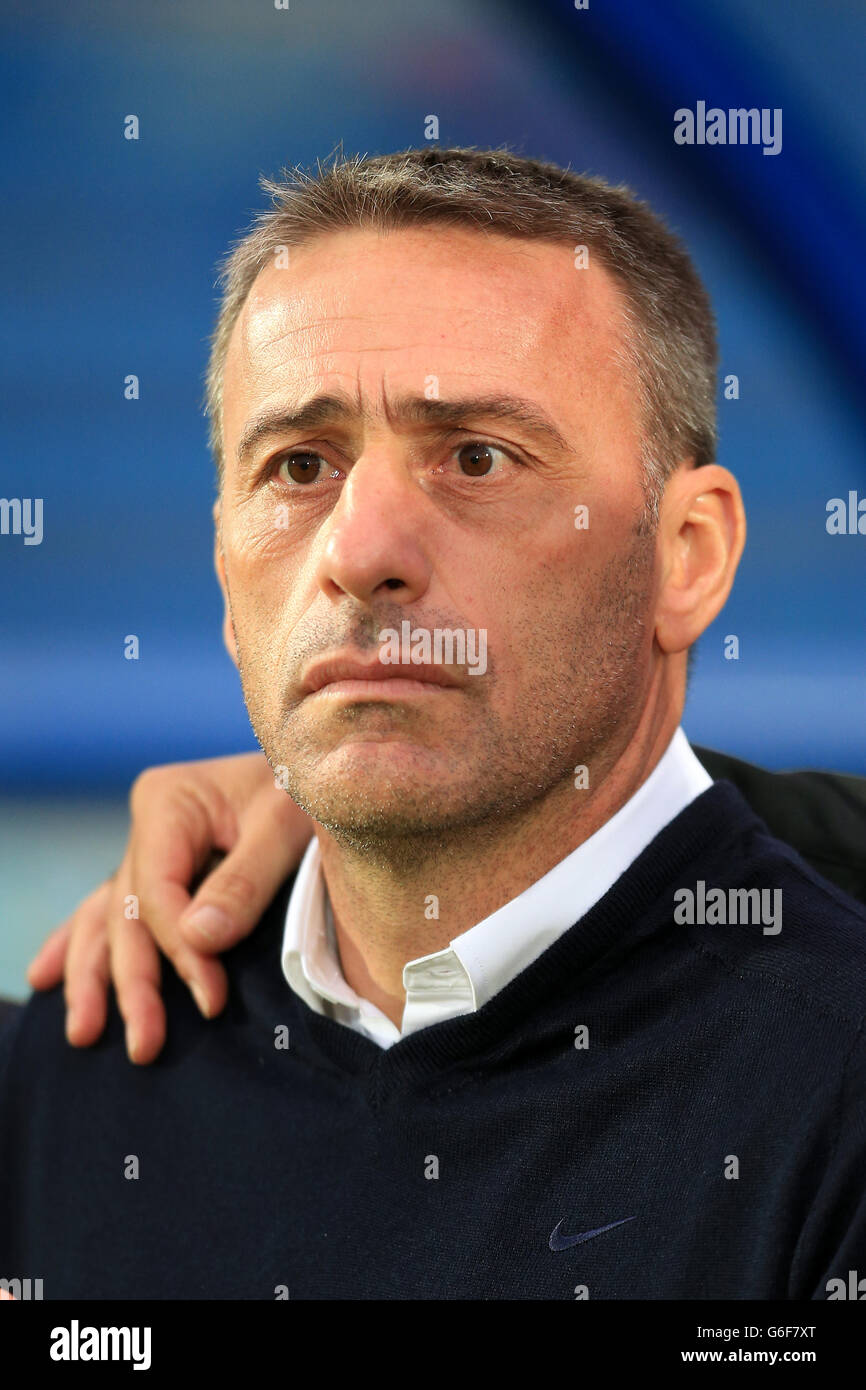 Soccer - 2014 World Cup Qualifier - Europe - Group F - Northern Ireland v Portugal - Windsor Park. Portugal manager Paolo Bento Stock Photo