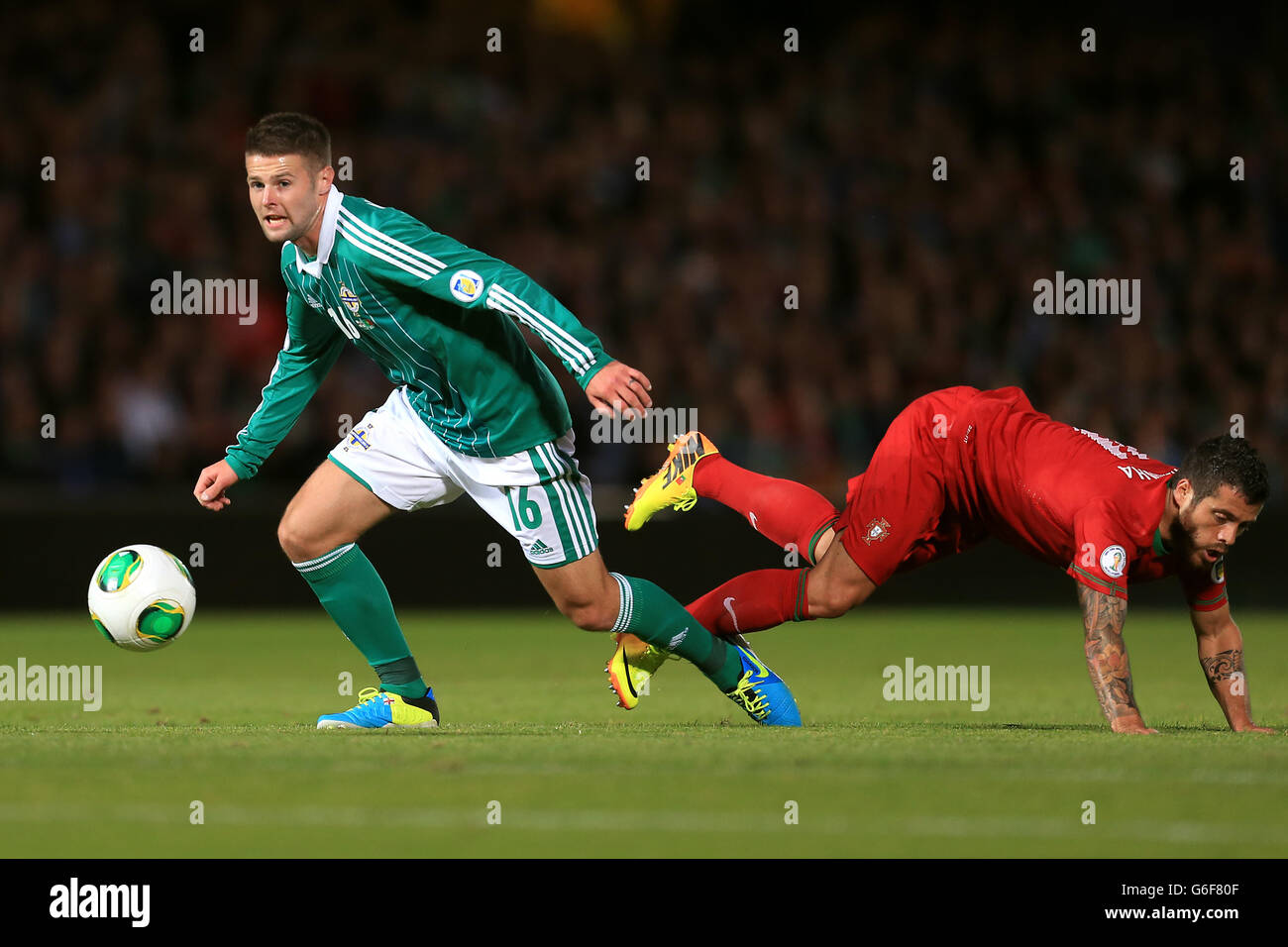 Soccer - 2014 World Cup Qualifier - Europe - Group F - Northern Ireland v Portugal - Windsor Park Stock Photo