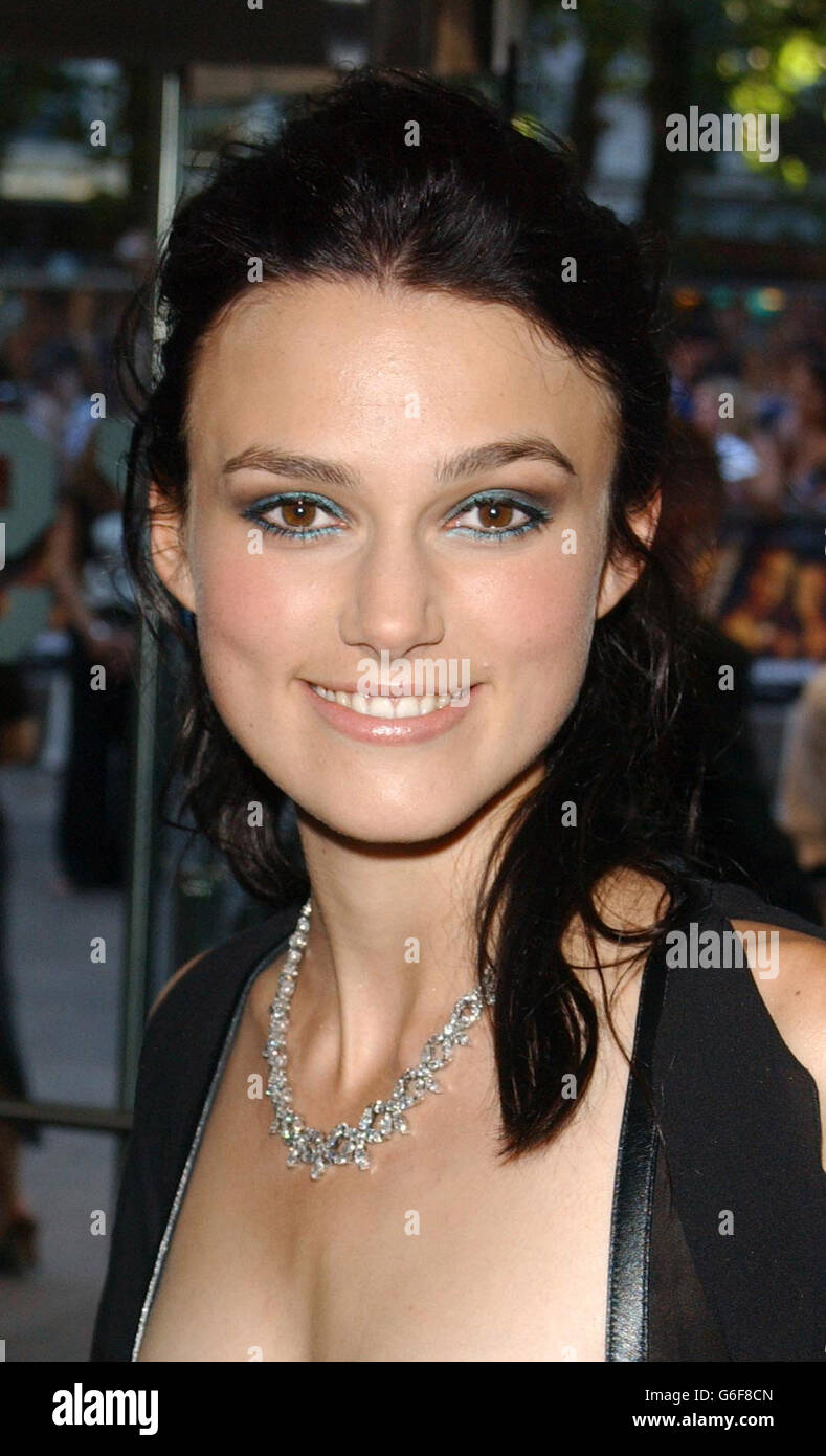 Actress Keira Knightley arriving at the Odeon Leicester Square, London, for the European premiere of Pirates of the Caribbean. * 1/9/03: The actress has been named in a list of the hottest young talent in Britain, predicted to go on to earn a fortune in the next 17 years, published. Among the under 21-year-olds featured in the list based on a study commissioned by the Royal Bank of Scotland, are a few who have already achieved fame such as the Everton superstar Wayne Ronney and Billy Elliot actor Jamie Bell, although there are also a host of lesser known names including Internet entrepreneur Stock Photo