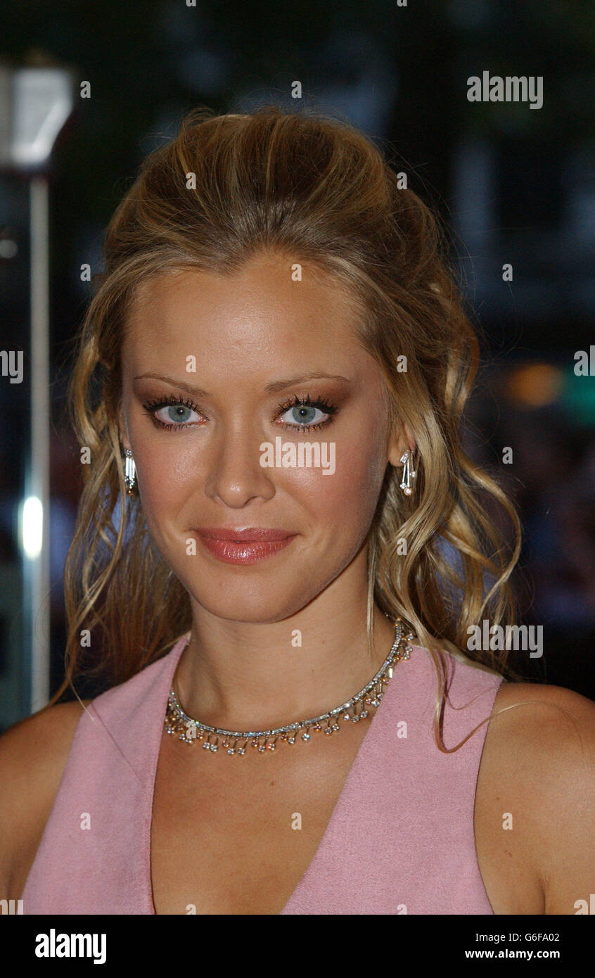 Actress Kristanna Loken, arriving at The Odeon Leicester Square, for the premiere of Terminator 3: Rise of the Machines. Stock Photo