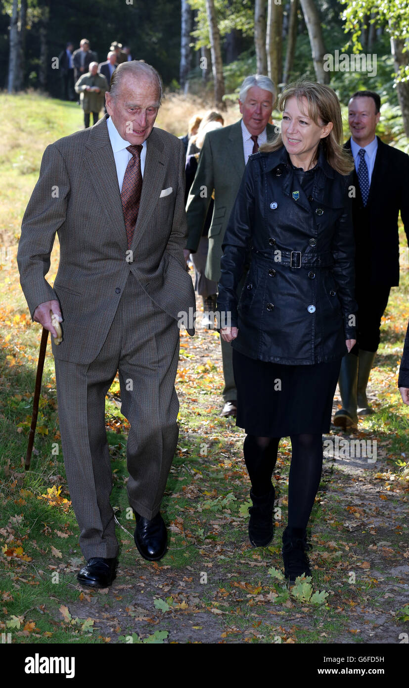 The Duke of Edinburgh visit's a TCV conservation project at the Dersingham Bog Nature Reserve