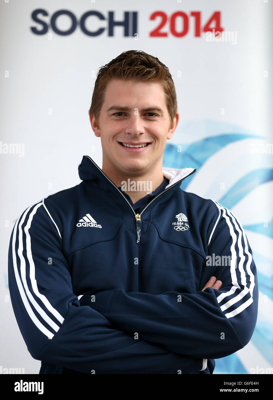 Curler Scott Andrews during the announcement of the athletes selected to Team GB Mens Curling Team for the Sochi 2014 Olympic Winter Games at Stirling Sports Village, Stirling. Stock Photo