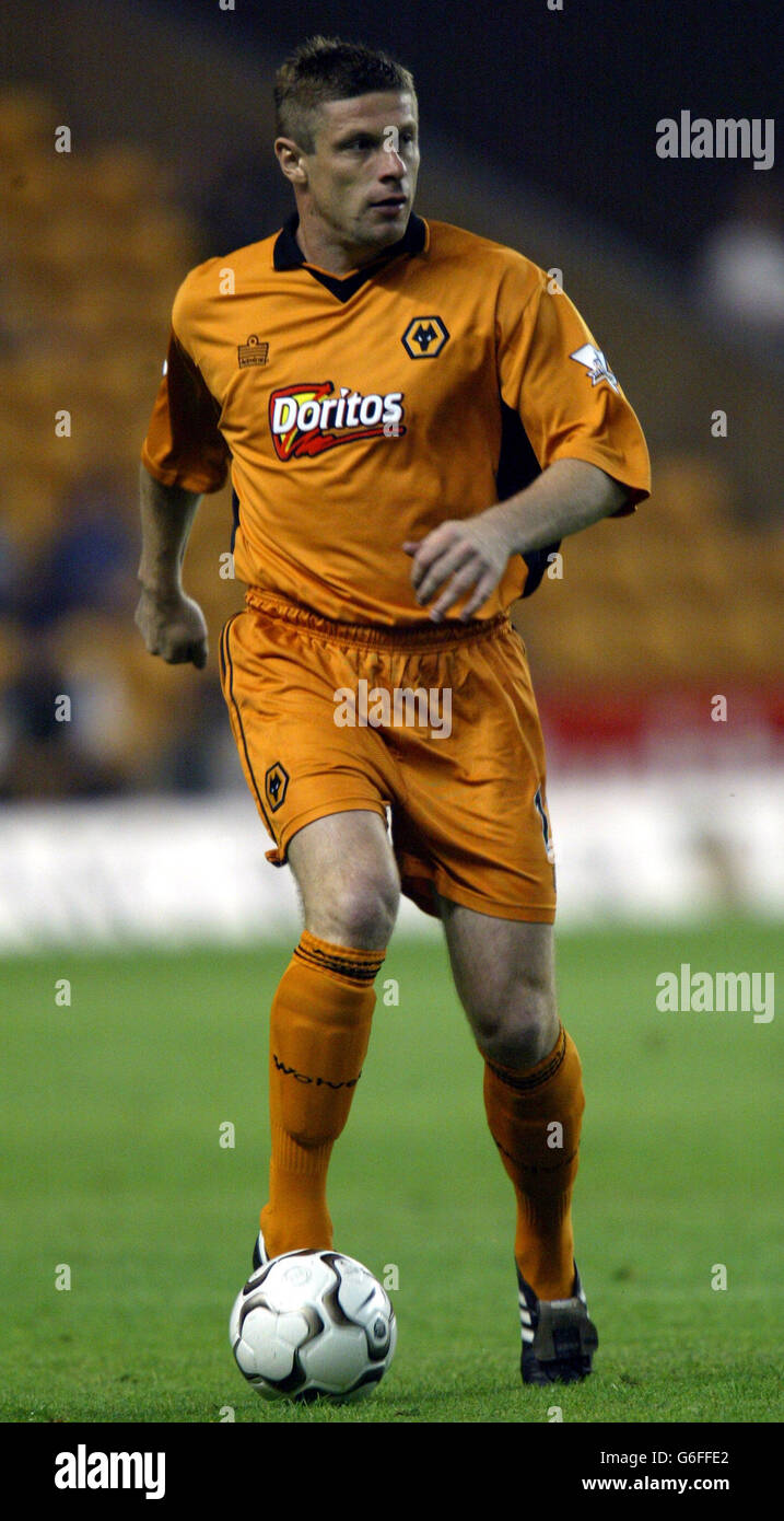 Oleg Luzhny in action for Wolves during their pre-season friendly match against Boavista of Portugal, at their Molineux stadium, Wolverhampton. Stock Photo