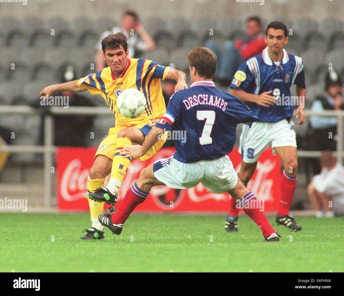 Soccer Euro 96 .... Romania v France, Newcastle Stock Photo - Alamy