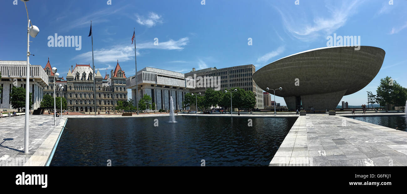 A Panoramic view of State government  buildings in Albany, New York Stock Photo