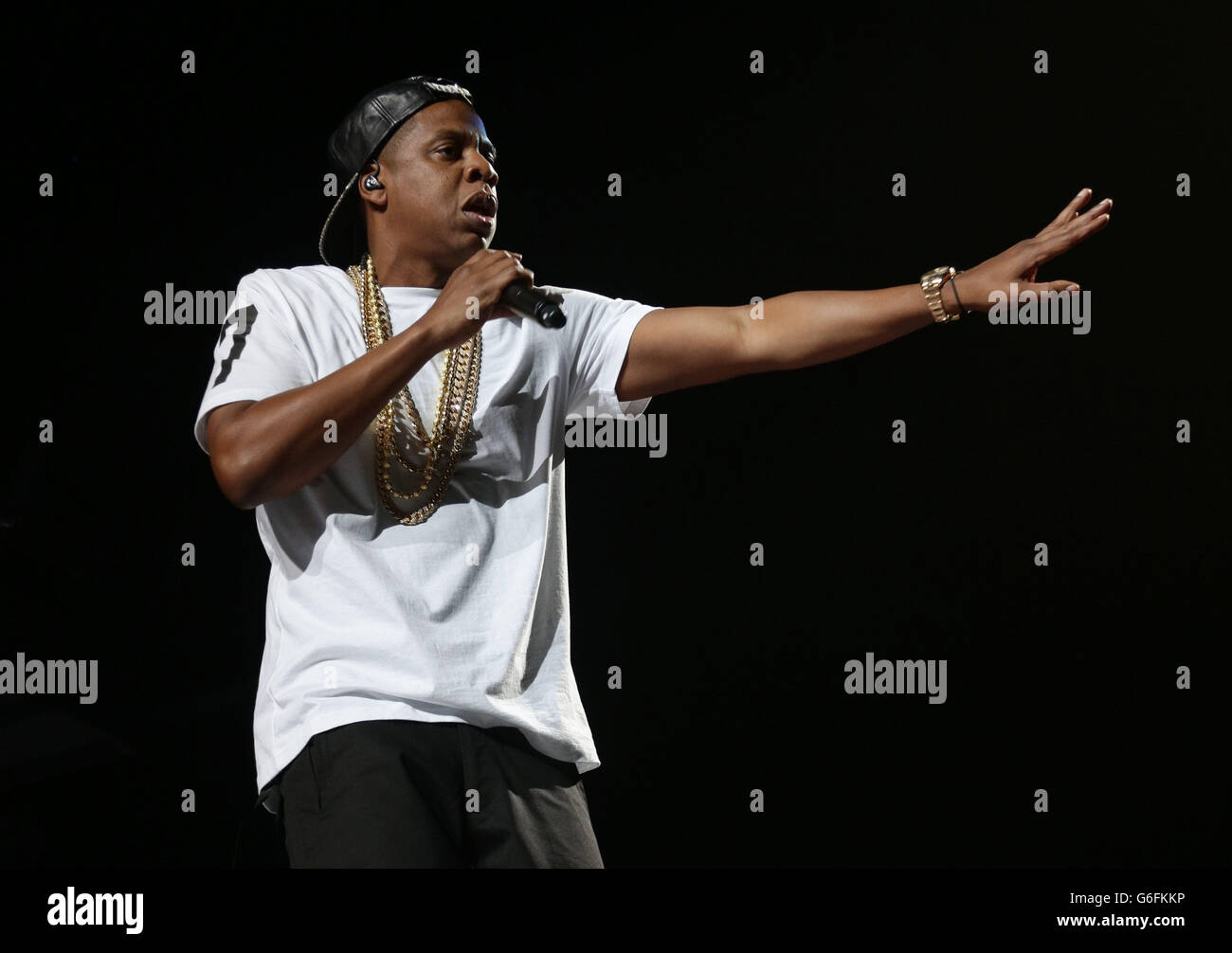 Jay Z concert - London. Jay Z performs at The O2 Arena, London as part of his Magna Carter World Tour. Stock Photo
