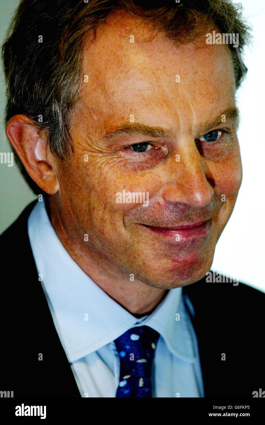The Prime Minister, Tony Blair during his visit with the Home Secretary