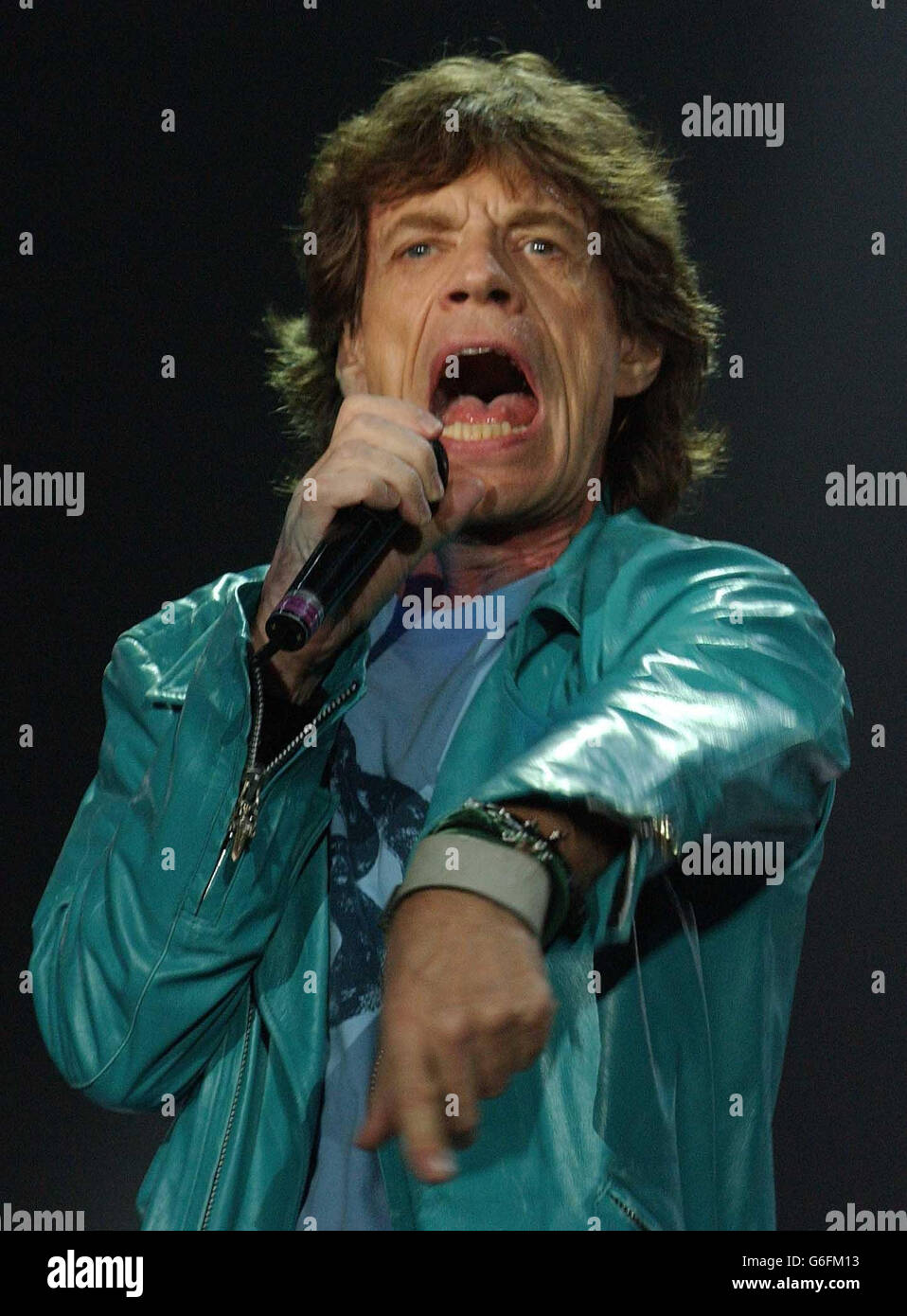 Mick Jagger, lead singer of the Rolling Stones, performs at Wembley Arena, west London, as part