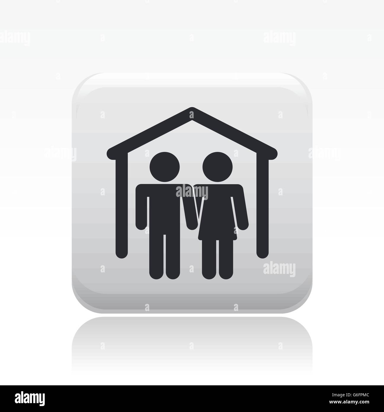 Vector illustration of single isolated couple home icon Stock Vector ...