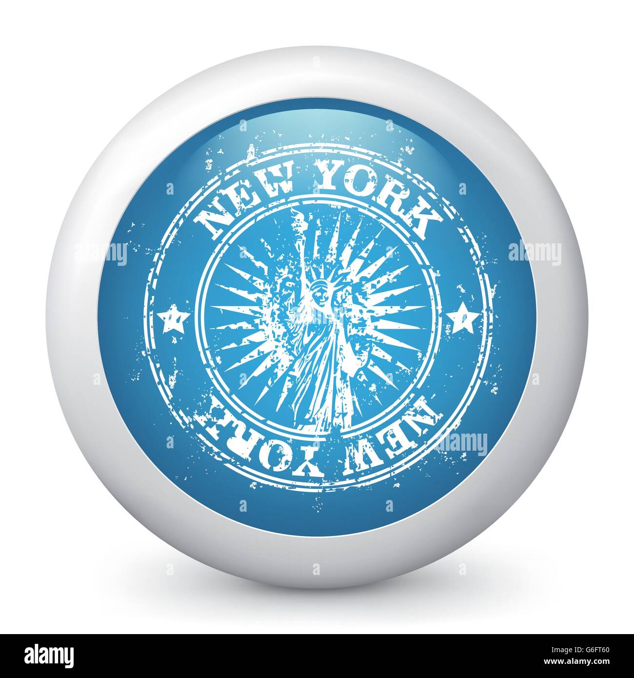 Vector illustration of blue glossy icon Stock Vector Image & Art - Alamy