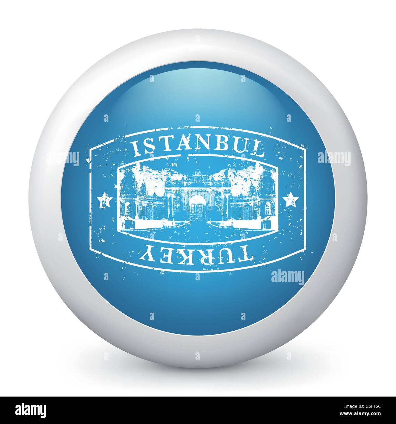 Vector illustration of blue glossy icon Stock Vector Image & Art - Alamy