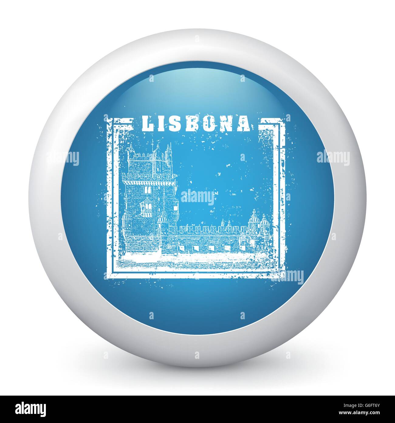 Vector illustration of blue glossy icon Stock Vector Image & Art - Alamy