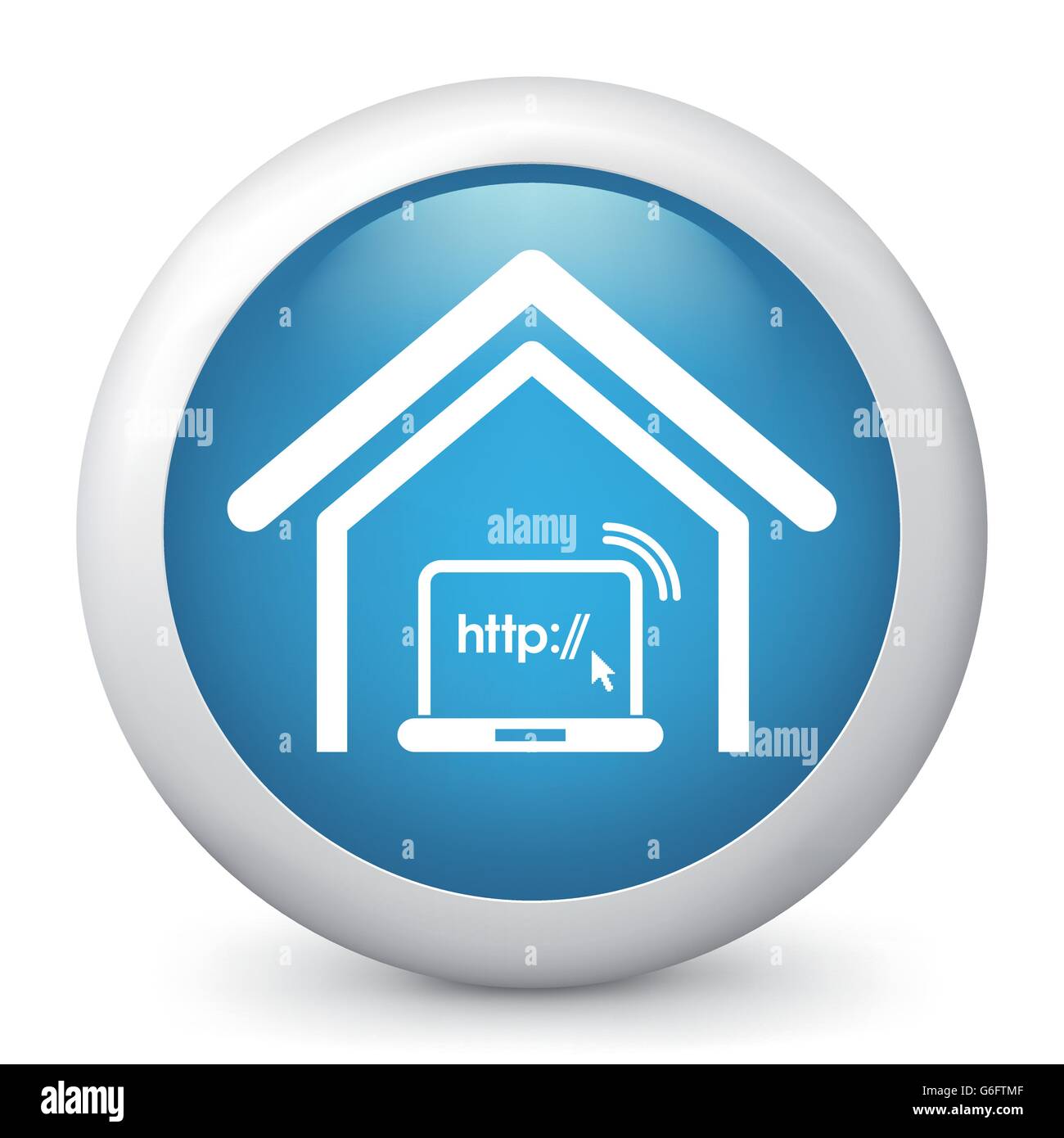 Vector illustration of blue glossy icon Stock Vector Image & Art - Alamy