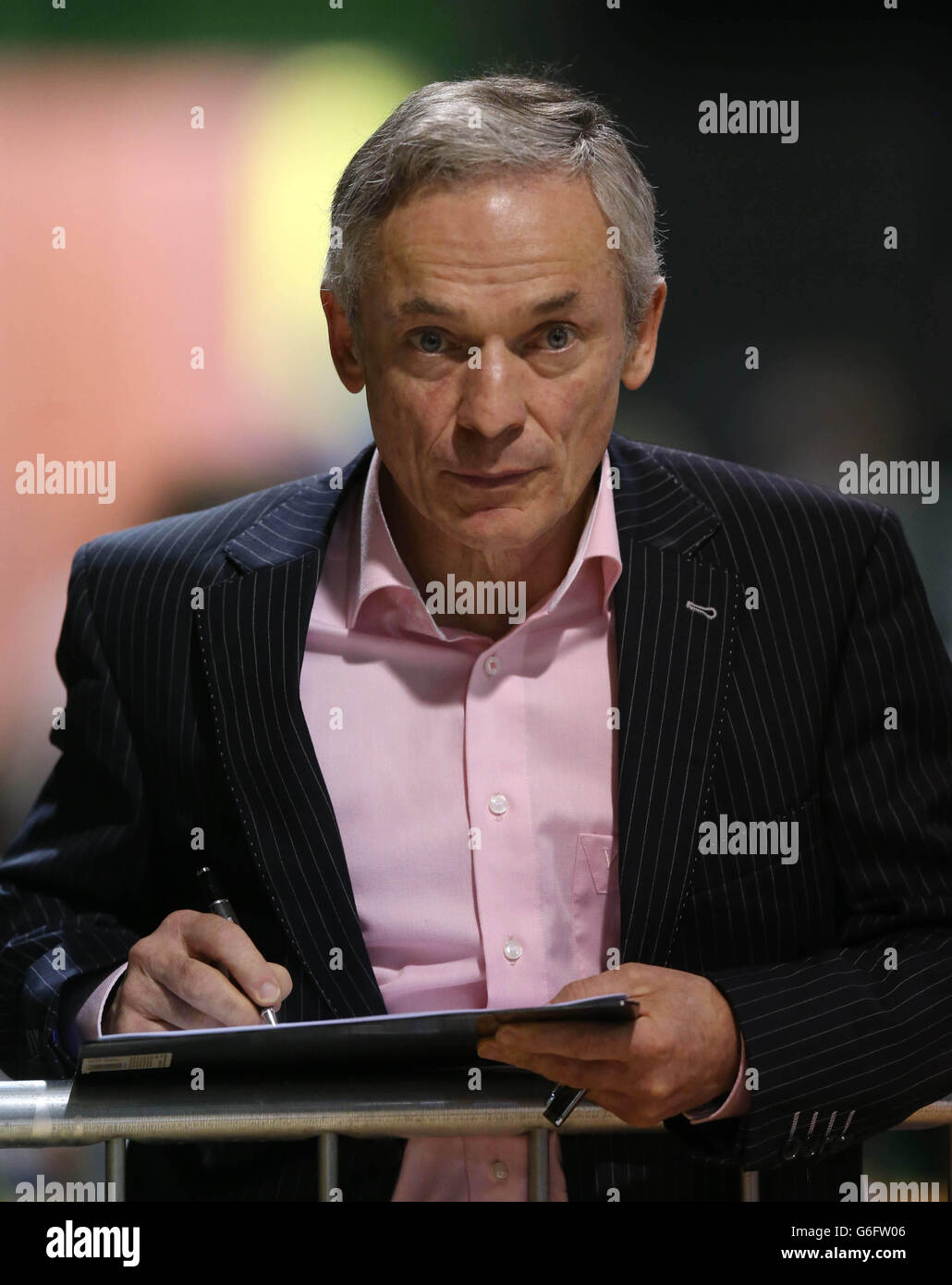Fine Gael's Richard Bruton is seen as counting of votes in the referendums on the future of the Seanad and the establishment of a new Court of Appeal is getting under way at the RDS in Dublin this morning. Stock Photo