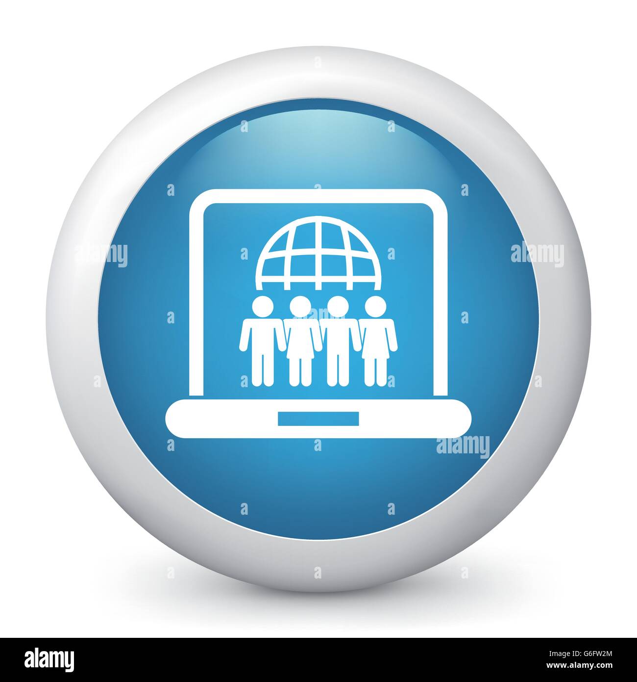 Vector illustration of blue glossy icon Stock Vector Image & Art - Alamy