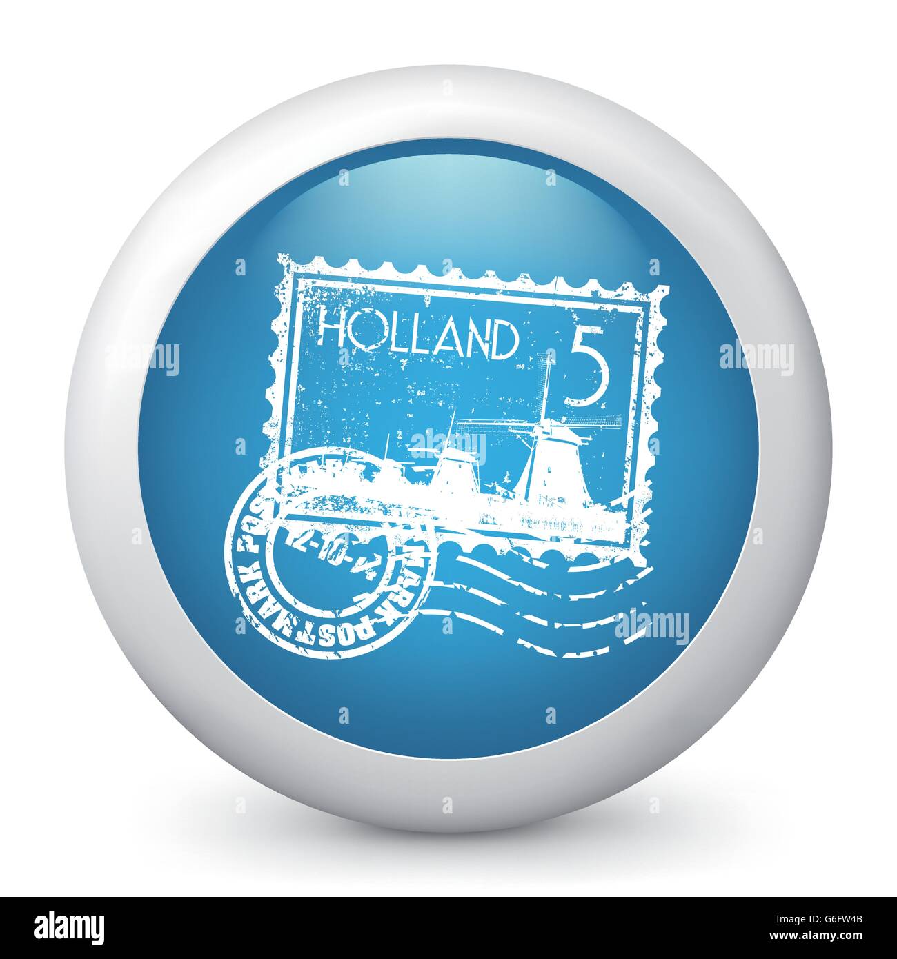 Vector illustration of blue glossy icon Stock Vector Image & Art - Alamy