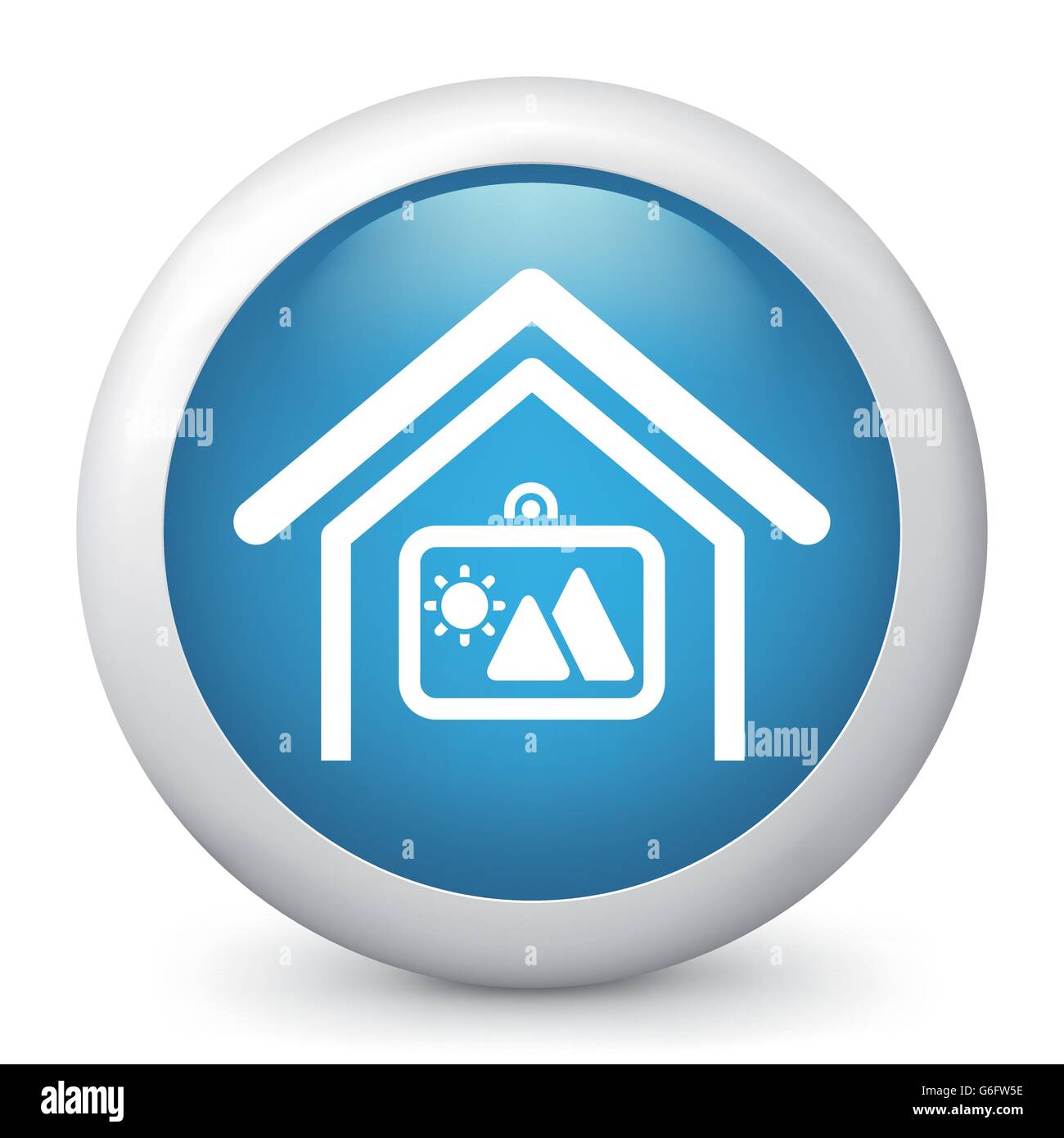 Vector illustration of blue glossy icon Stock Vector Image & Art - Alamy