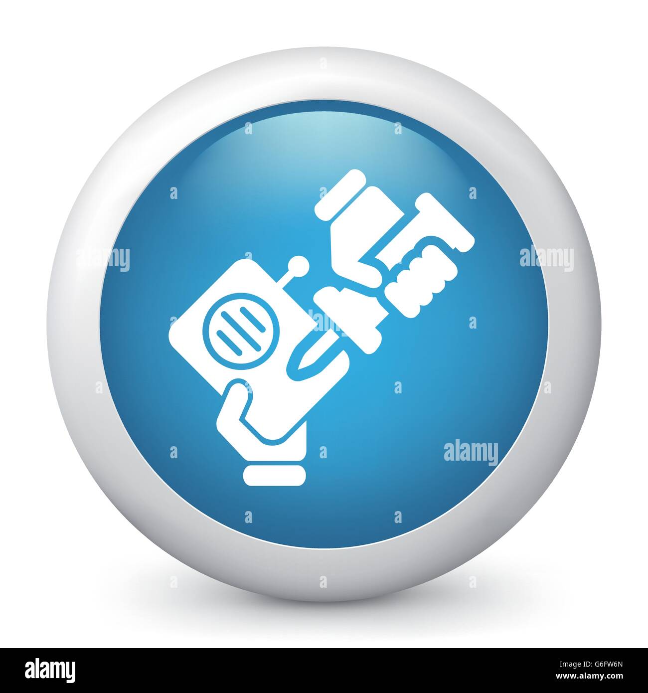 Vector illustration of blue glossy icon Stock Vector Image & Art - Alamy