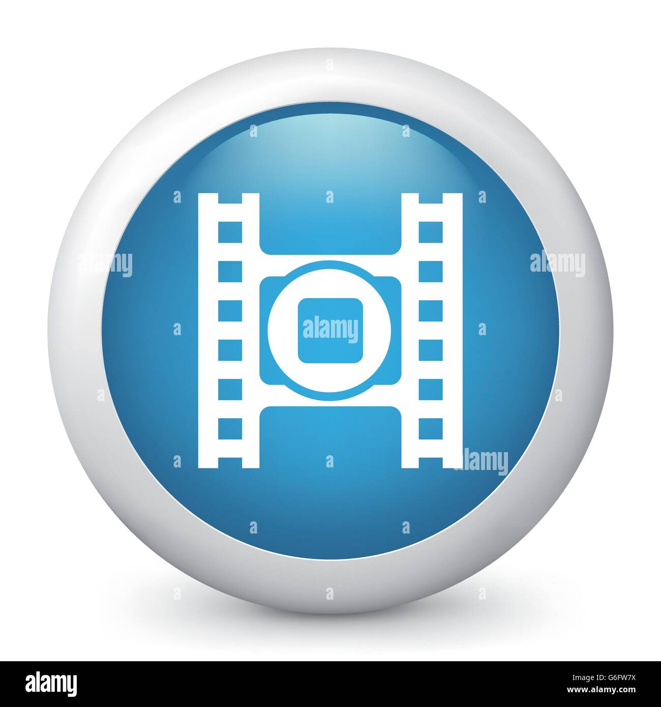 Vector illustration of blue glossy icon Stock Vector Image & Art - Alamy