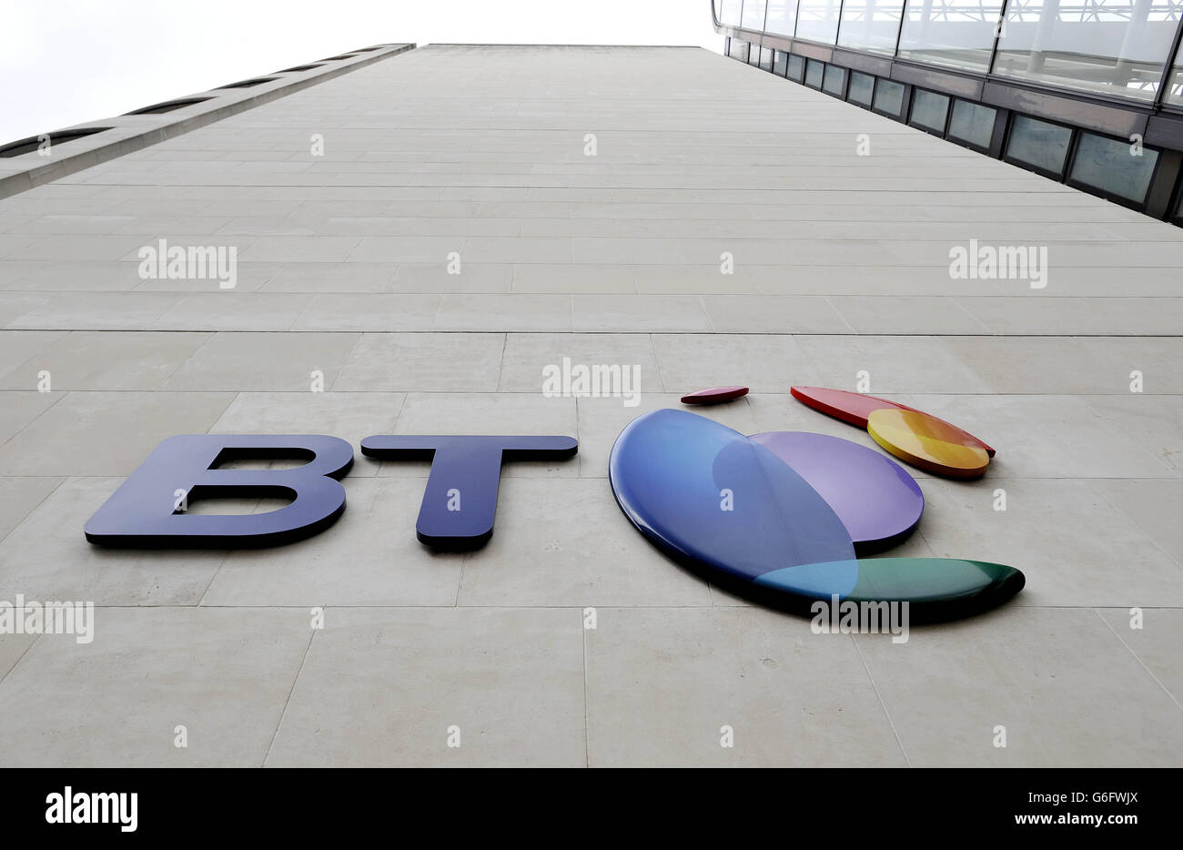 A general view of the head office of BT, the BT Centre, in Newgate Street, central London. Stock Photo