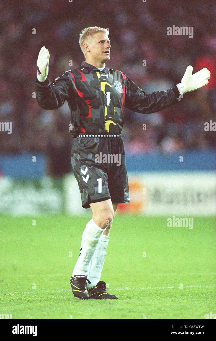 Soccer Euro 96 . Denmark v Portugal, Hillsborough. Peter